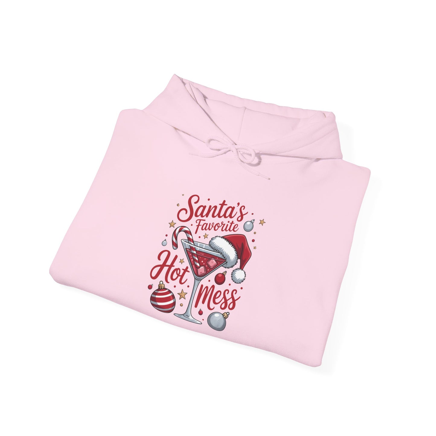 Santa's Favorite Hot Mess Christmas Hoodie - Funny Holiday Sweatshirt - Unisex Gift