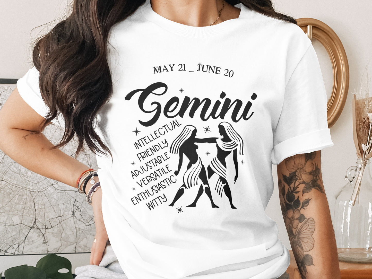 Gemini Zodiac Sign Graphic Tee for Astrology Enthusiasts