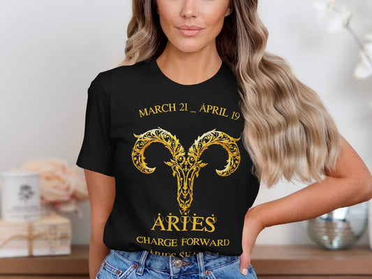 Aries Zodiac Sign Graphic T-Shirt Charge Forward