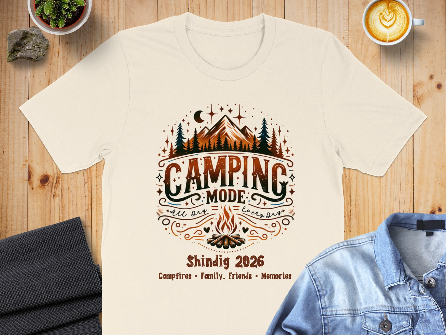Camping Mode Shindig 2026 Campfires Family Friends Shirt
