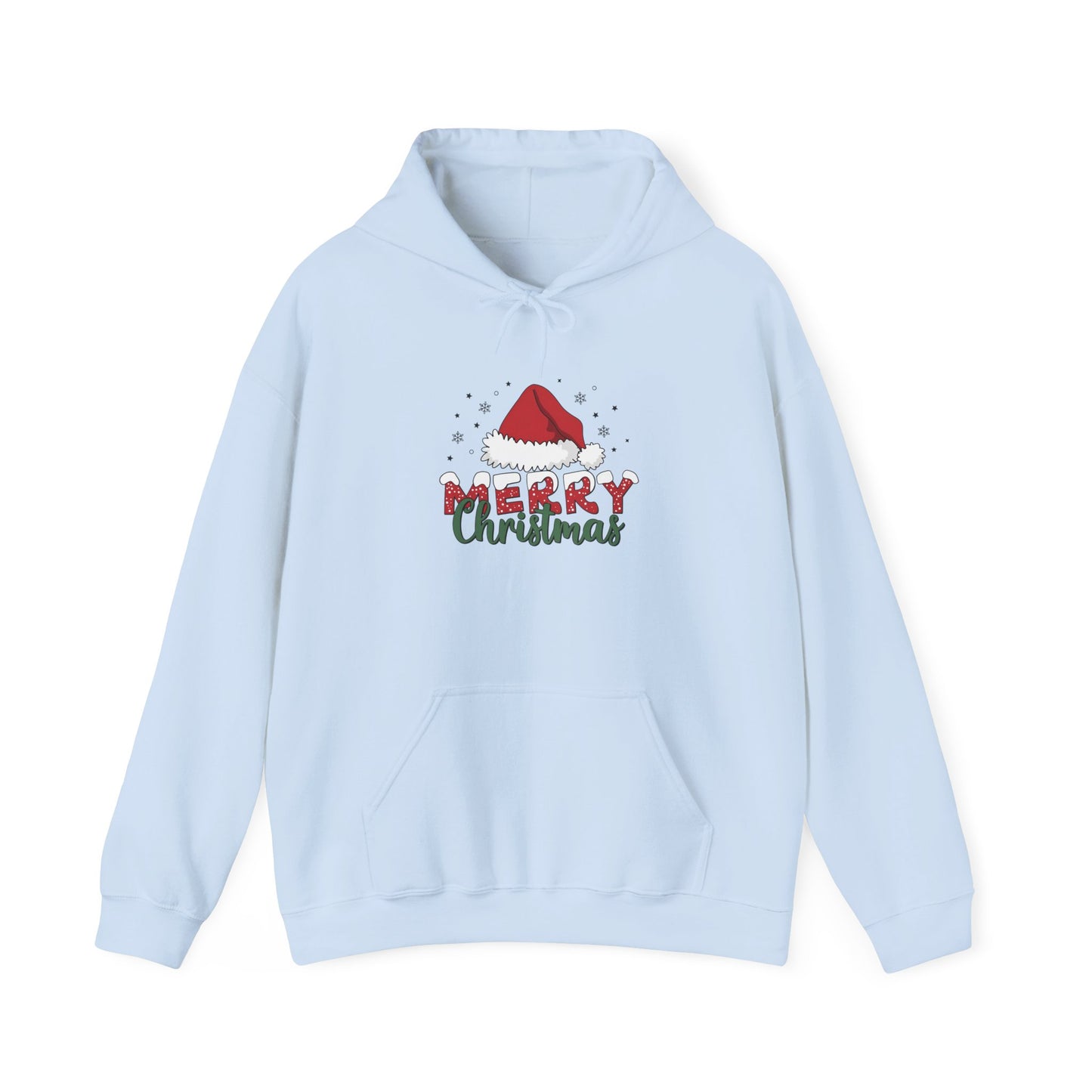Embroidered Christmas Hoodie "Merry Christmas" Santa Hat Holiday Sweatshirt