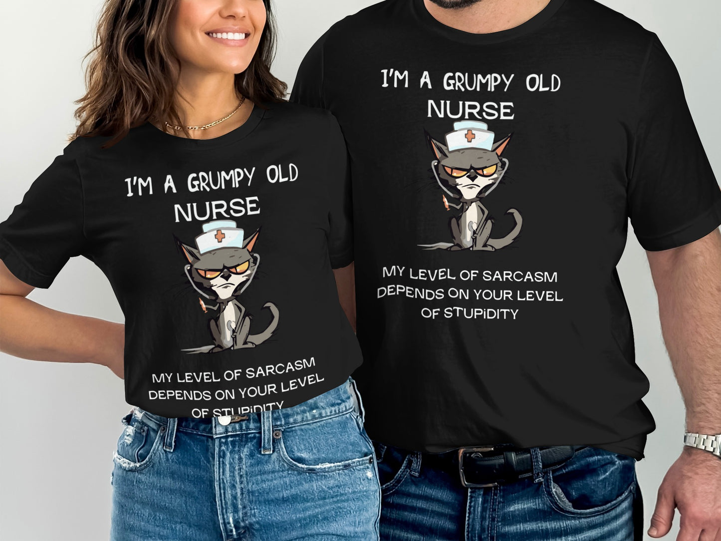 I'M A GRUMPY OLD NURSE My Level Of Sarcasm Graphic Shirt
