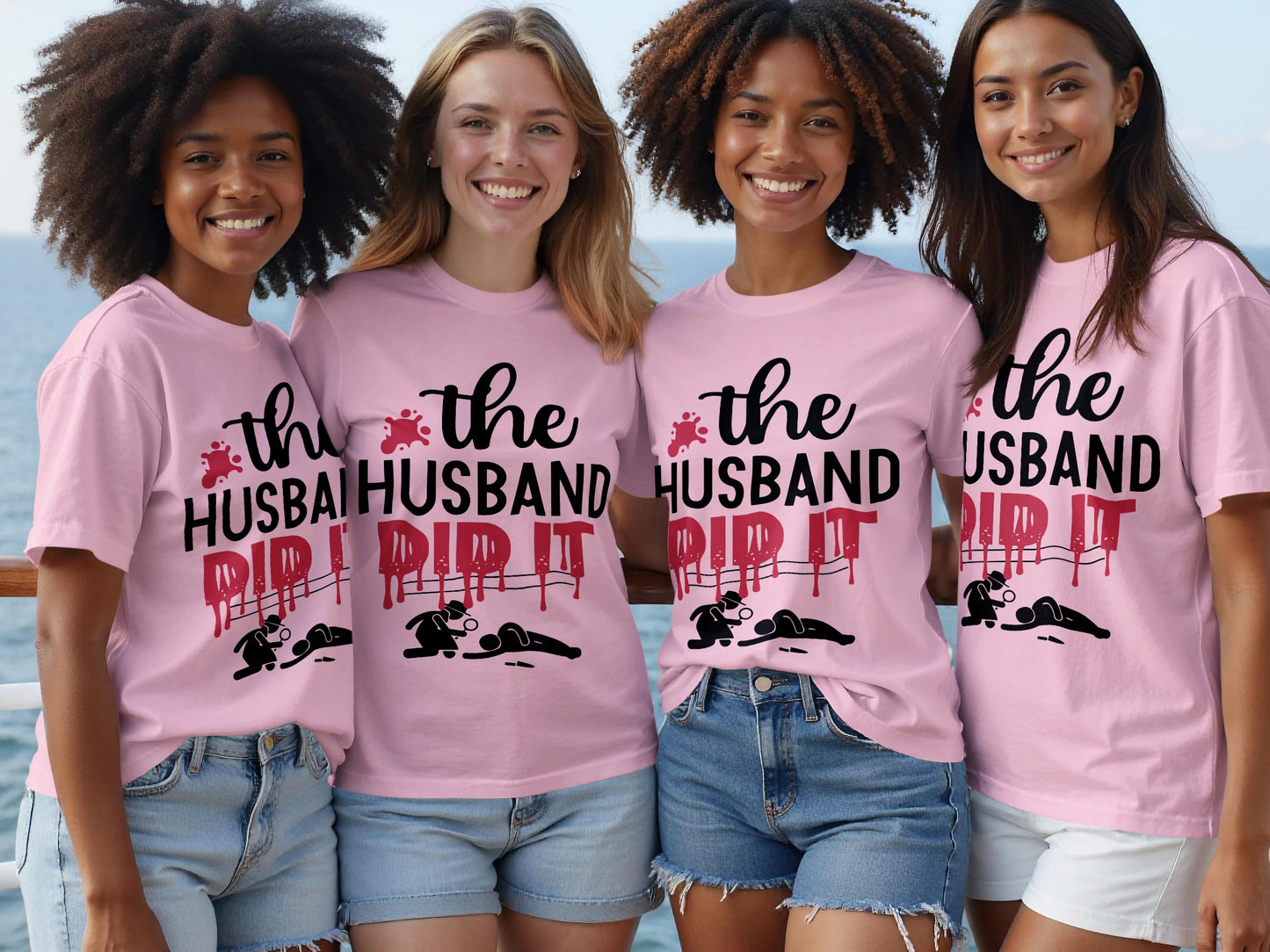 The Husband Did It Funny Graphic T-Shirt