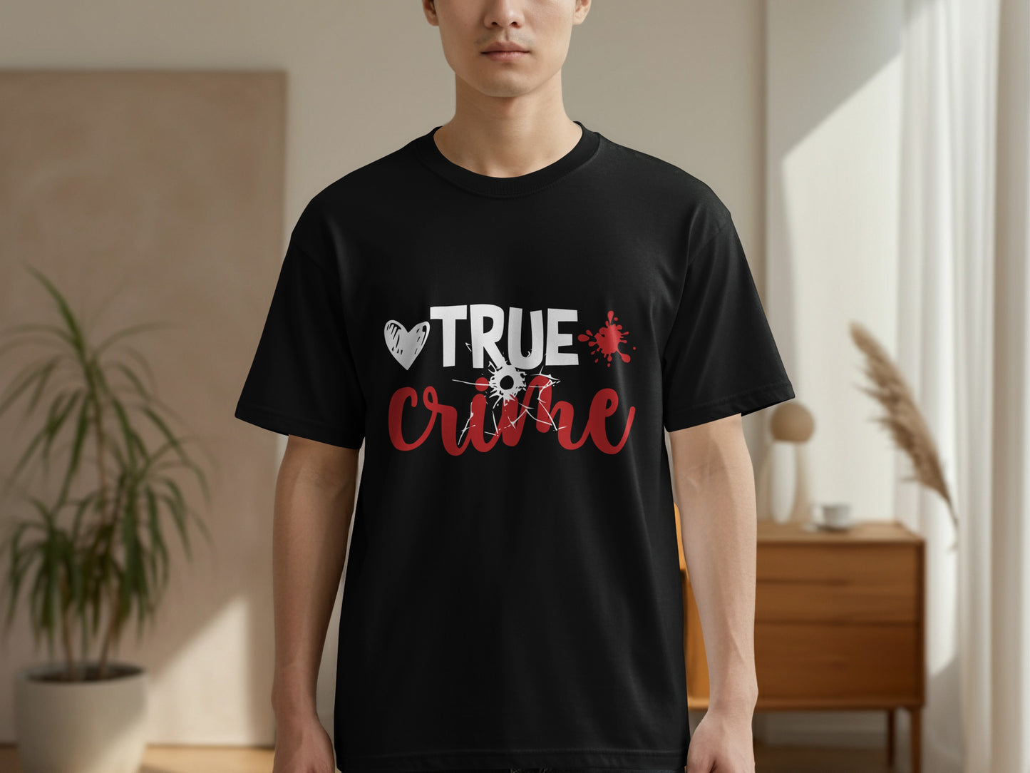 True Crime Heart Bullet Hole Splatter Graphic Black product type