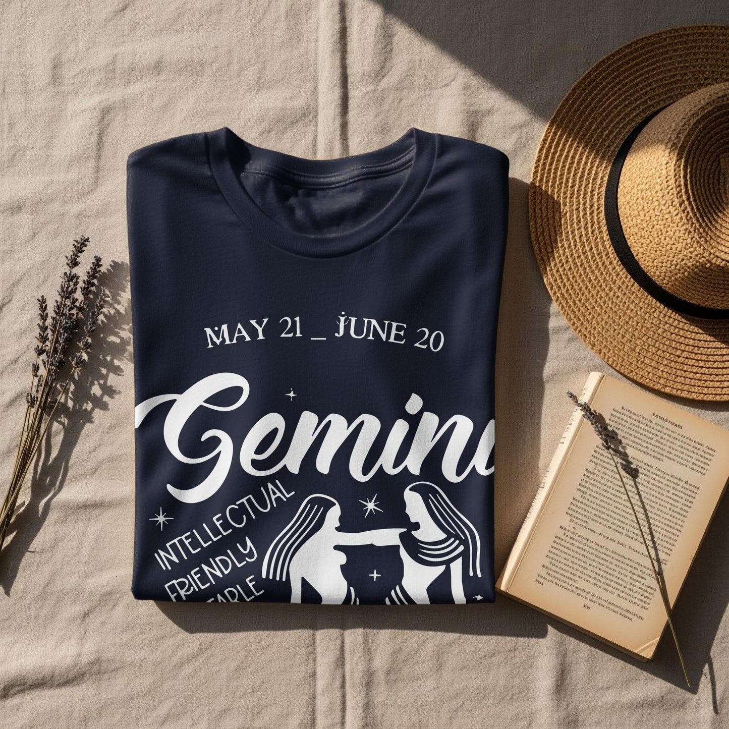 Zodiac Gemini Horoscope Themed Graphic T-Shirt