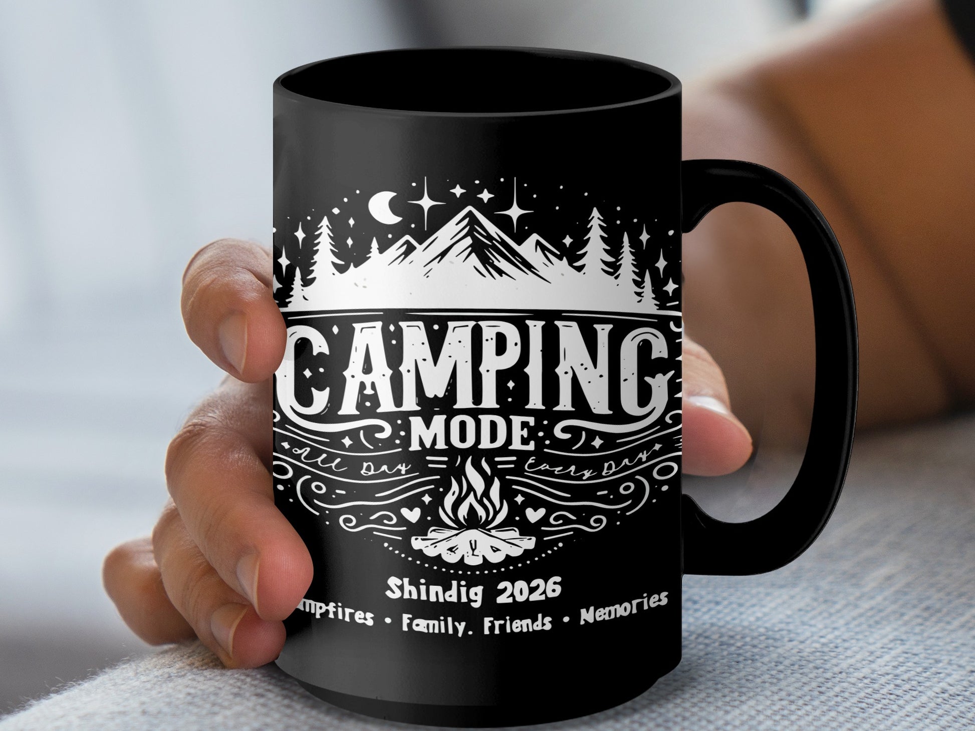 Camping Mode Shindig 2026 Campfires Friends Mug