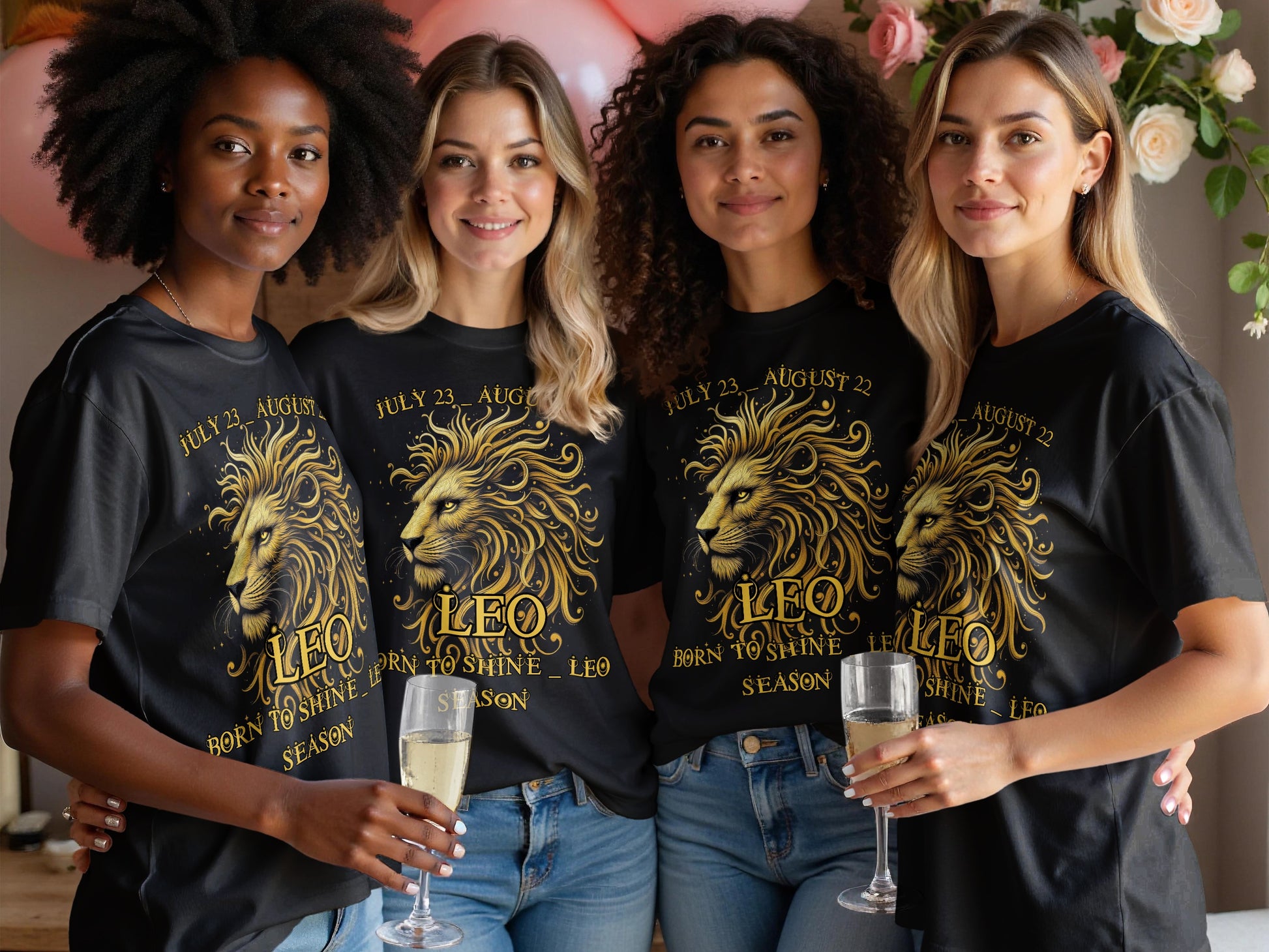 Leo Born to Shine Zodiac Sign T-shirt for July August Birthdays