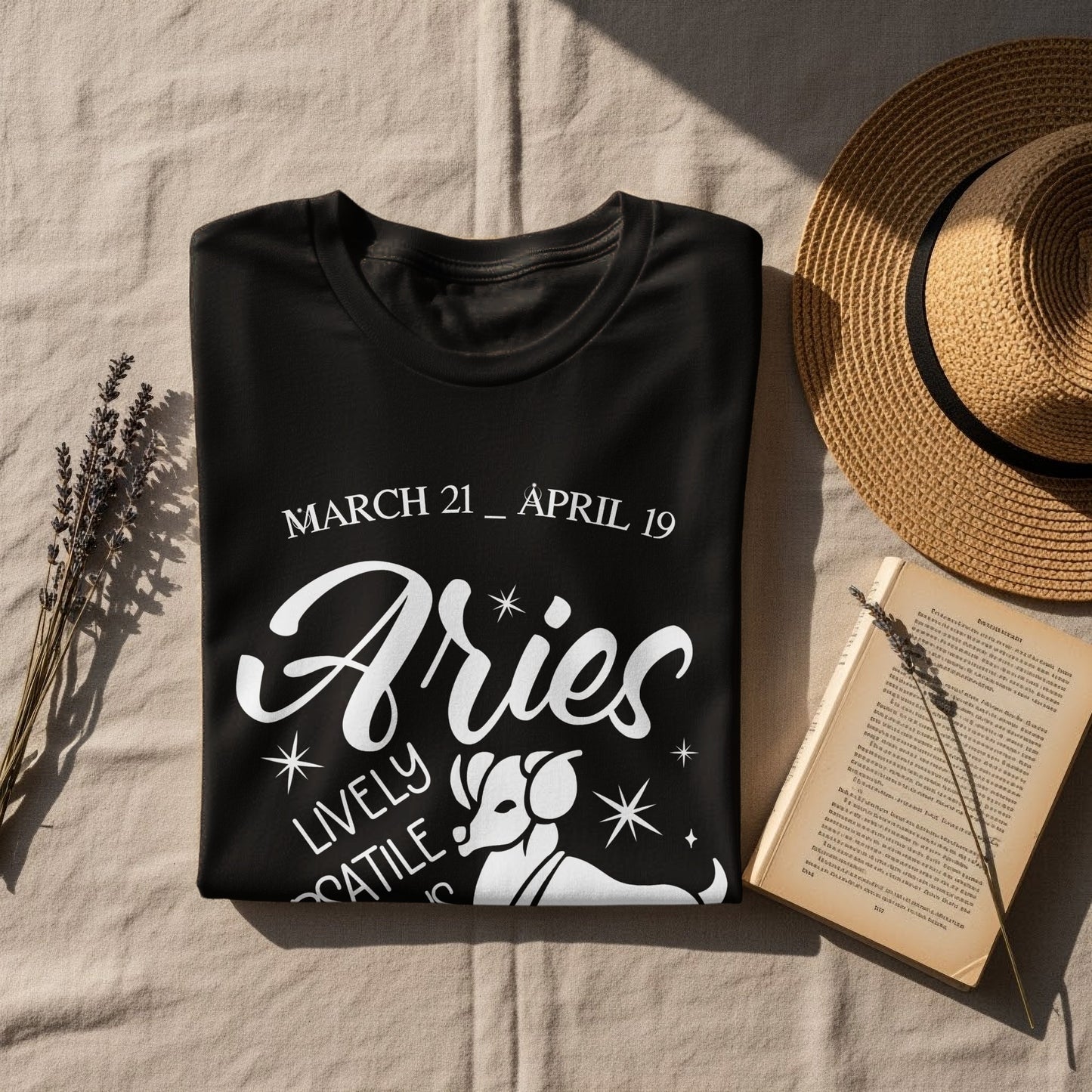 Aries Zodiac Sign T-Shirt March 21 April 19 Star Sign Tee