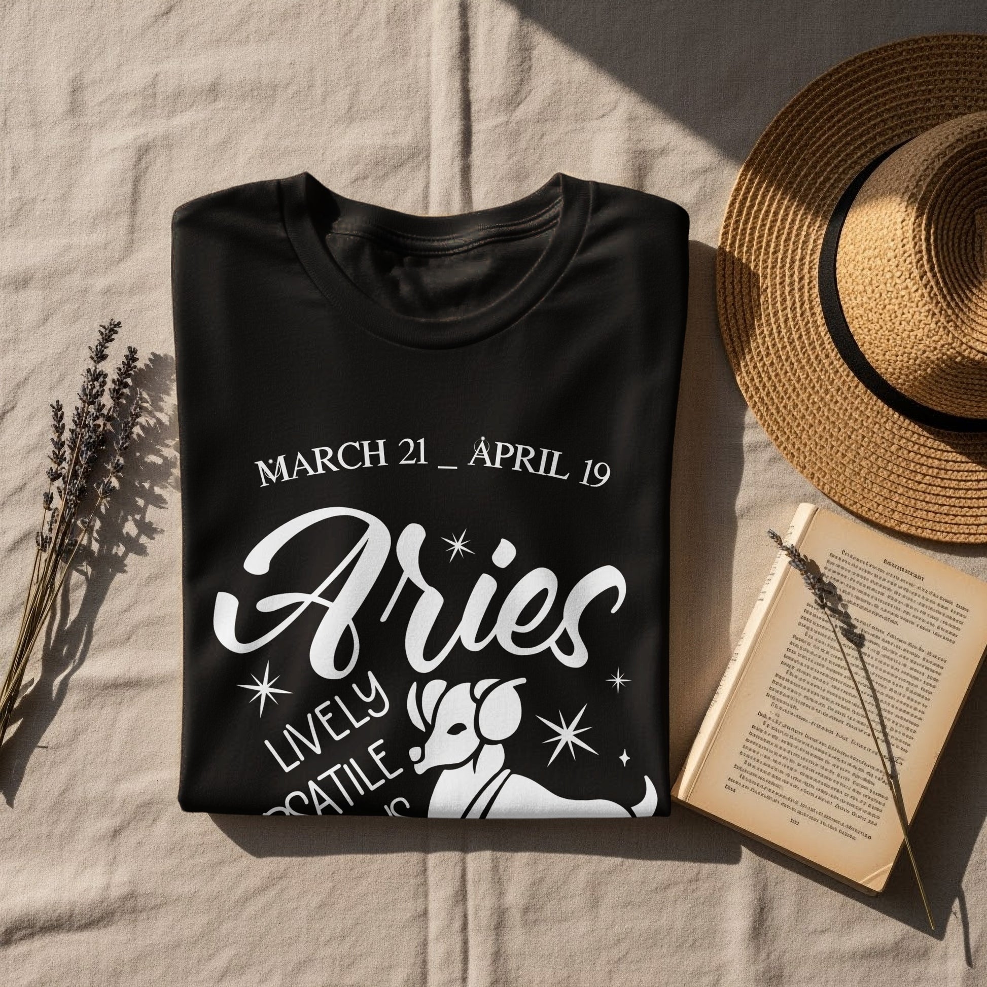 Aries Zodiac Sign T-Shirt March 21 April 19 Star Sign Tee