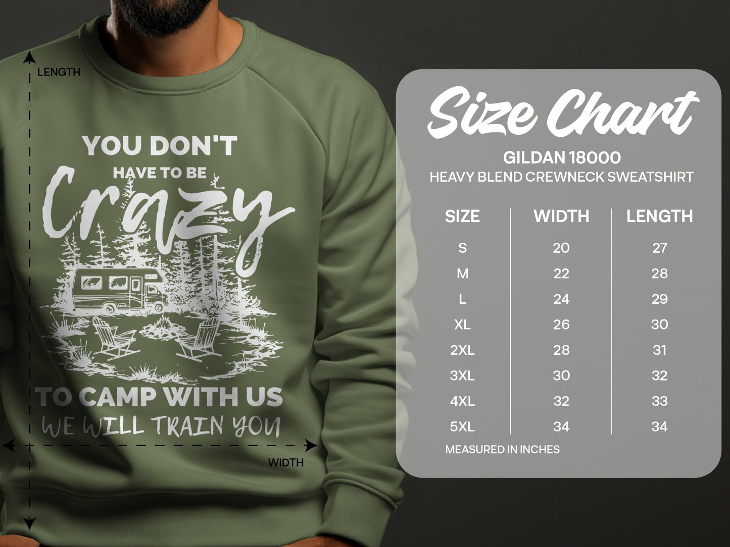 You Don't Have to Be Crazy Camping Crewneck Sweatshirt