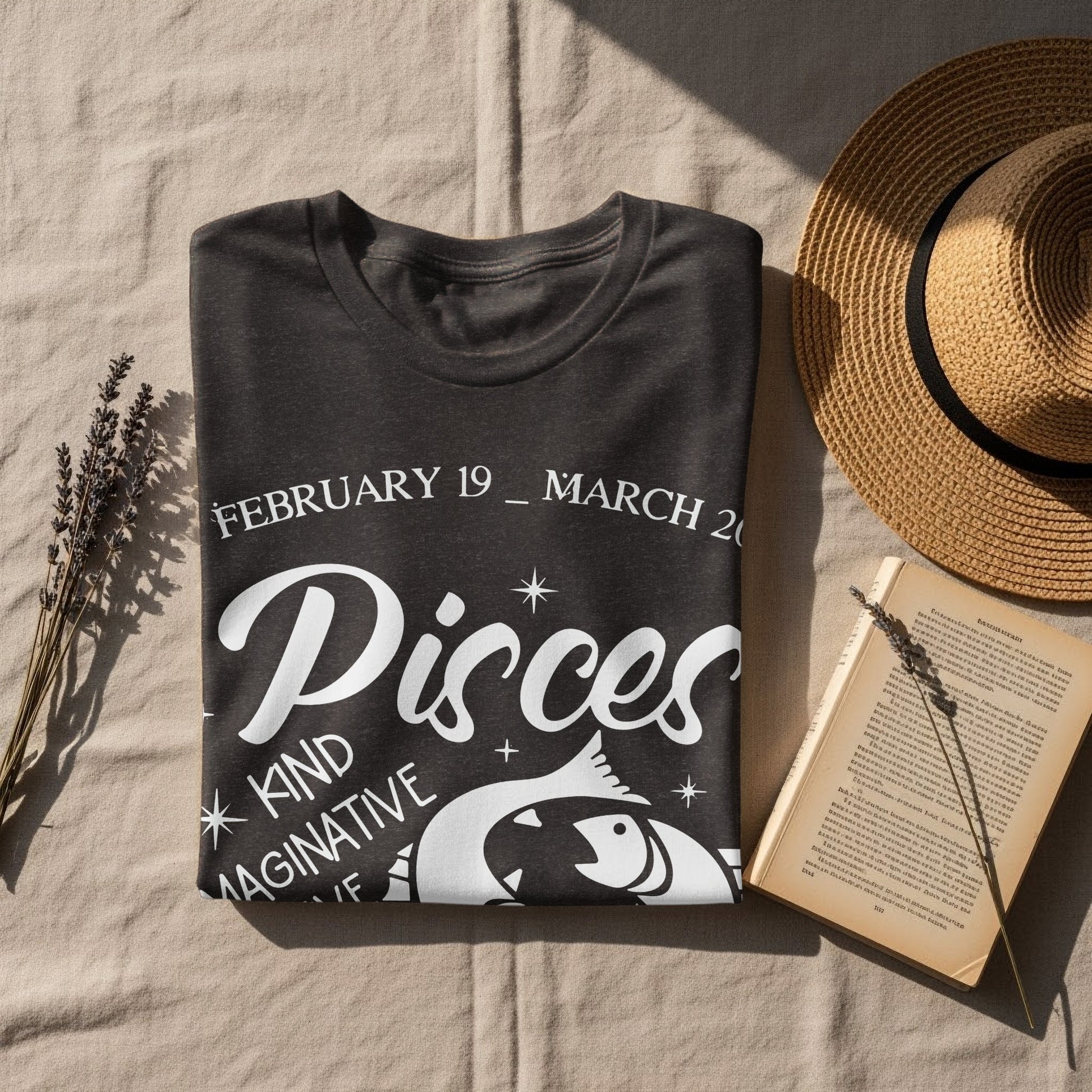 Imaginative and Kind Pisces Zodiac T-Shirt for Astrology Lovers