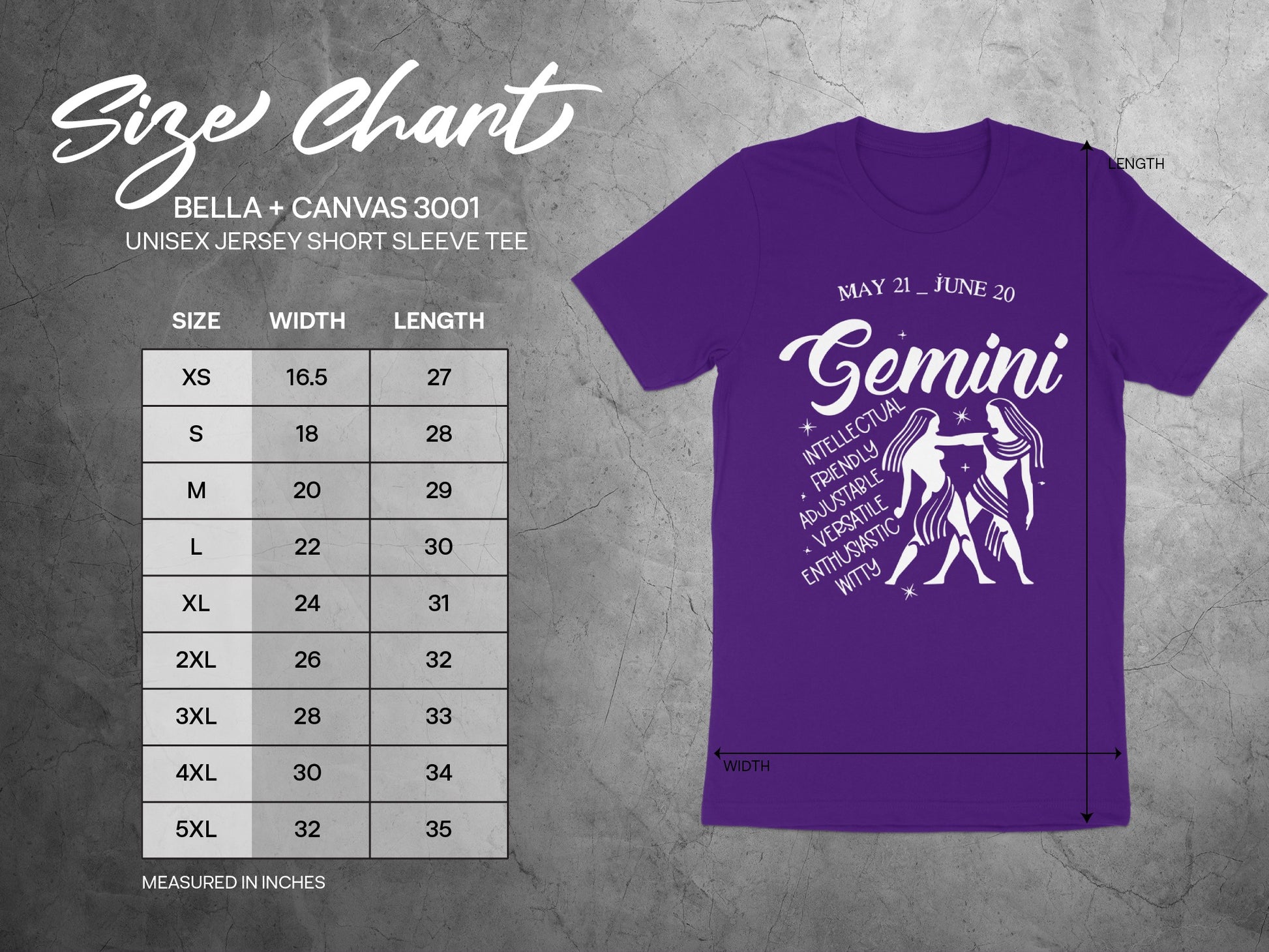 Purple Gemini Zodiac Design Unisex Short Sleeve Tee