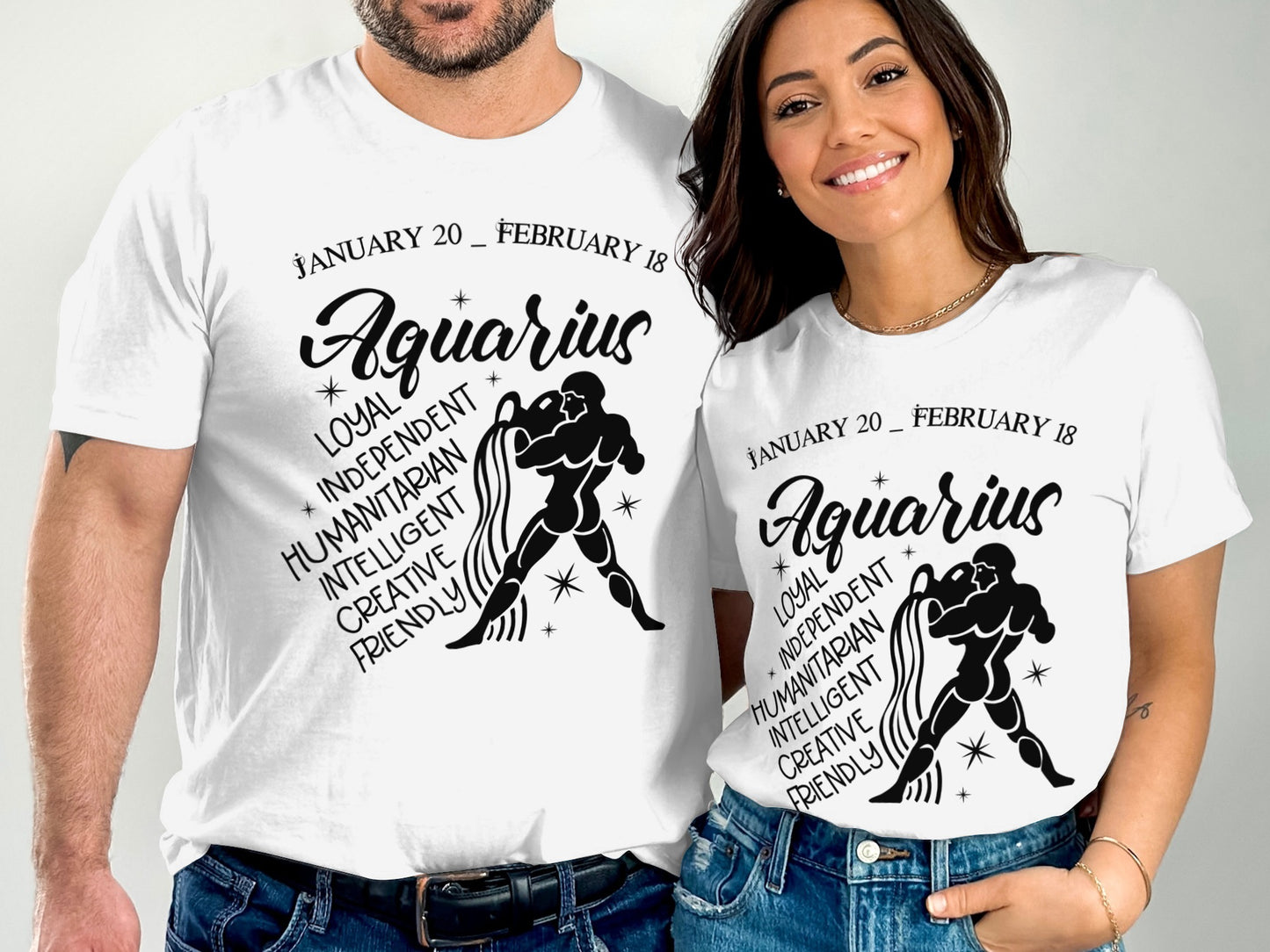 Aquarius Zodiac Sign Birthday Gift T-Shirt for February