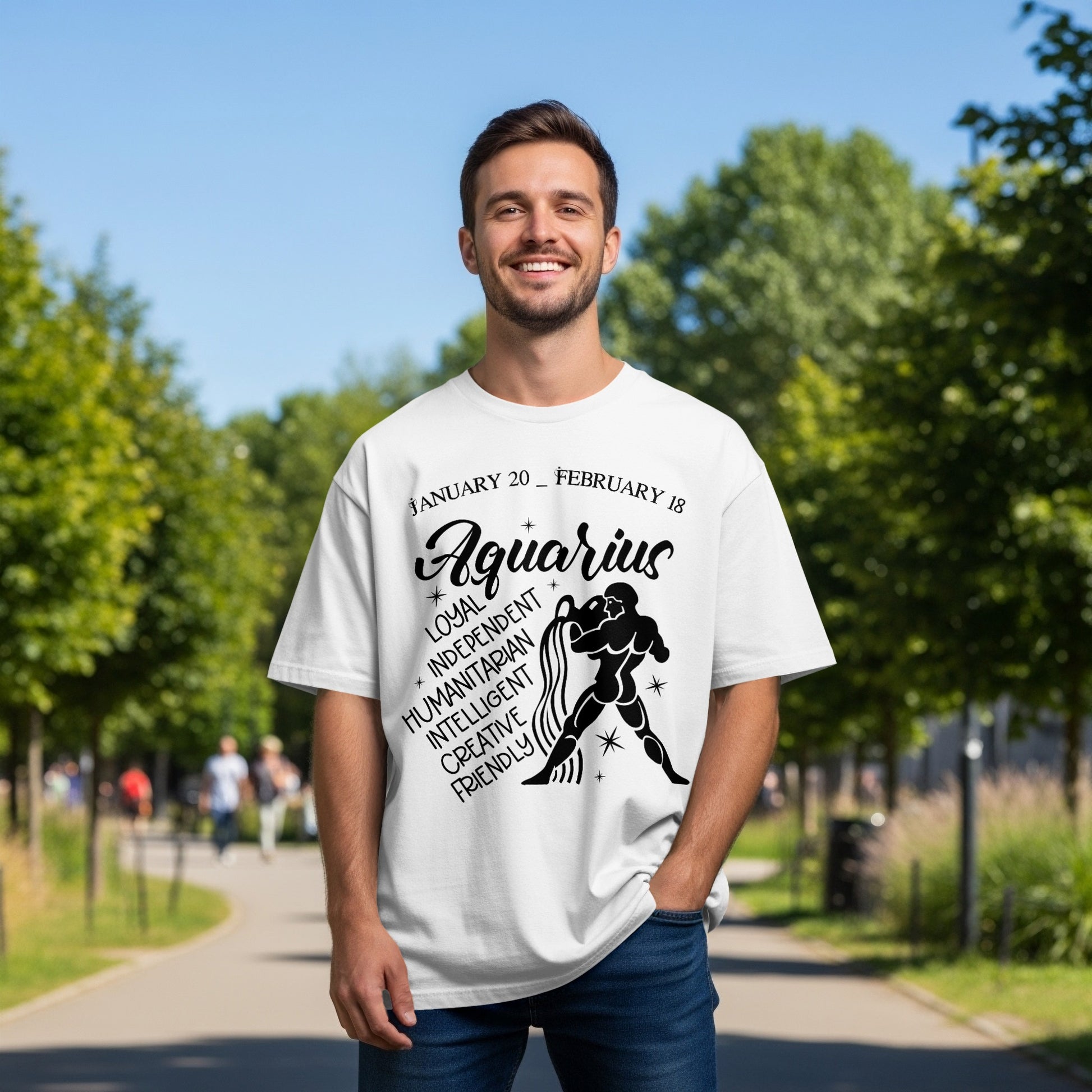 Aquarius Zodiac Sign Astrology Graphic T-Shirt
