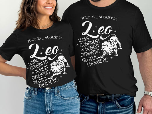 Leo Zodiac Sign Loyal Confident Honest Optimistic Tee