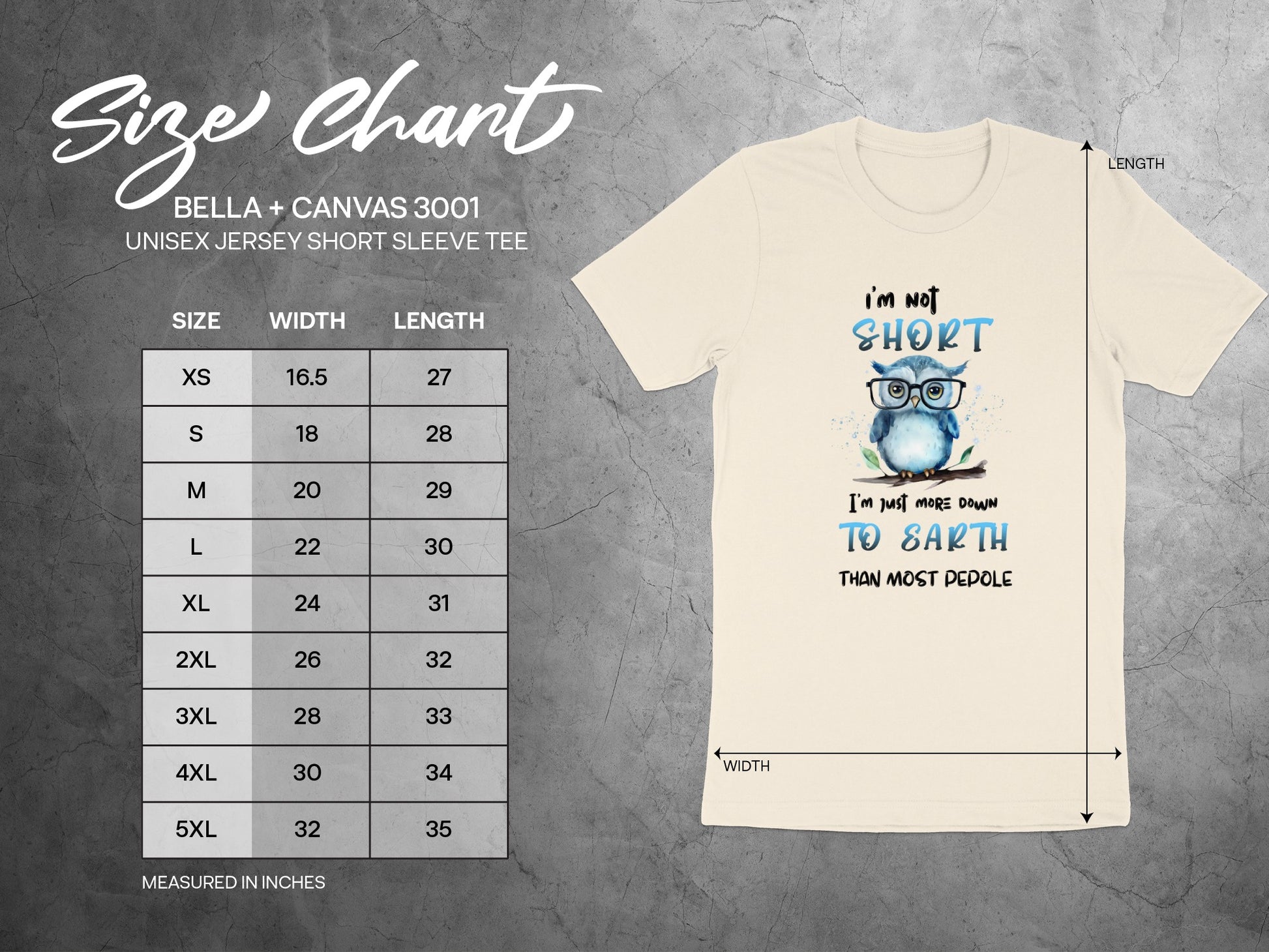 I'm Not Short Cute Owl Down to Earth T-shirt