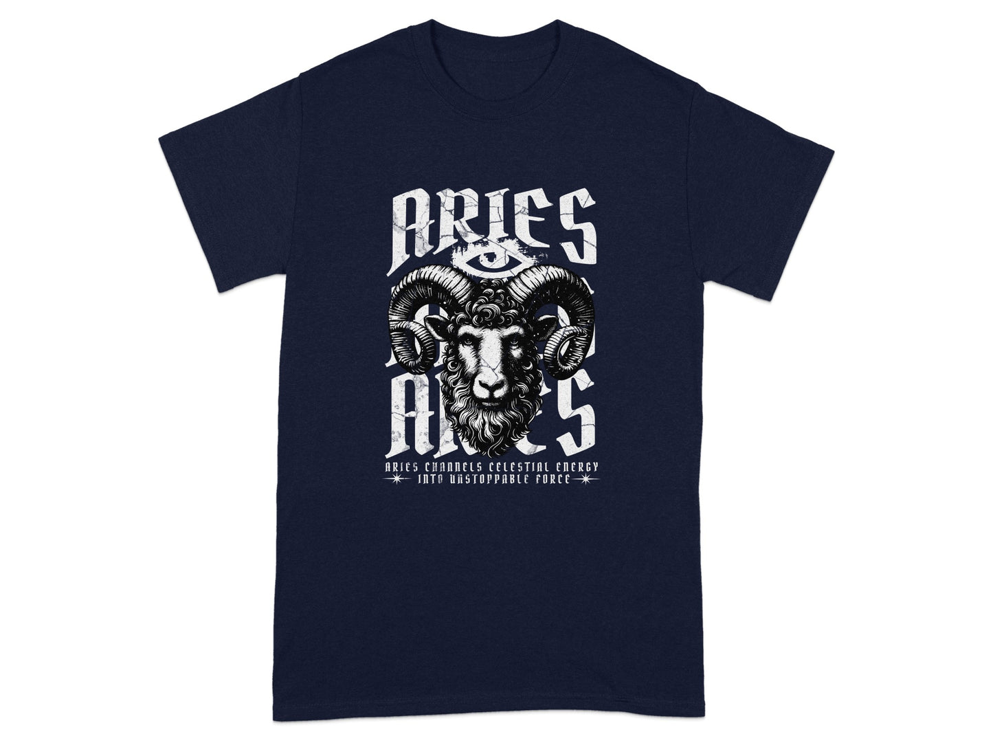 Aries Ram Head Celestial Energy Into Unstoppable Force t-shirt