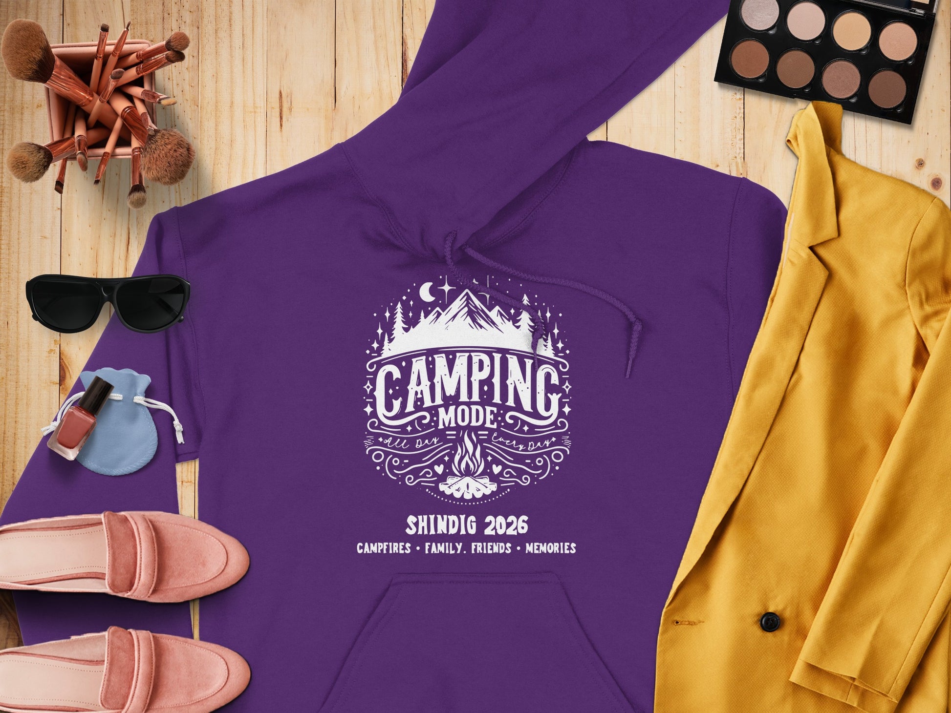 Camping Mode Shindig 2026 Campfires Family Friends Hoodie