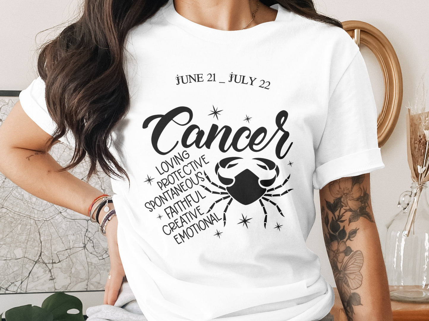 Cancer Zodiac Sign June July Astrological T-shirt