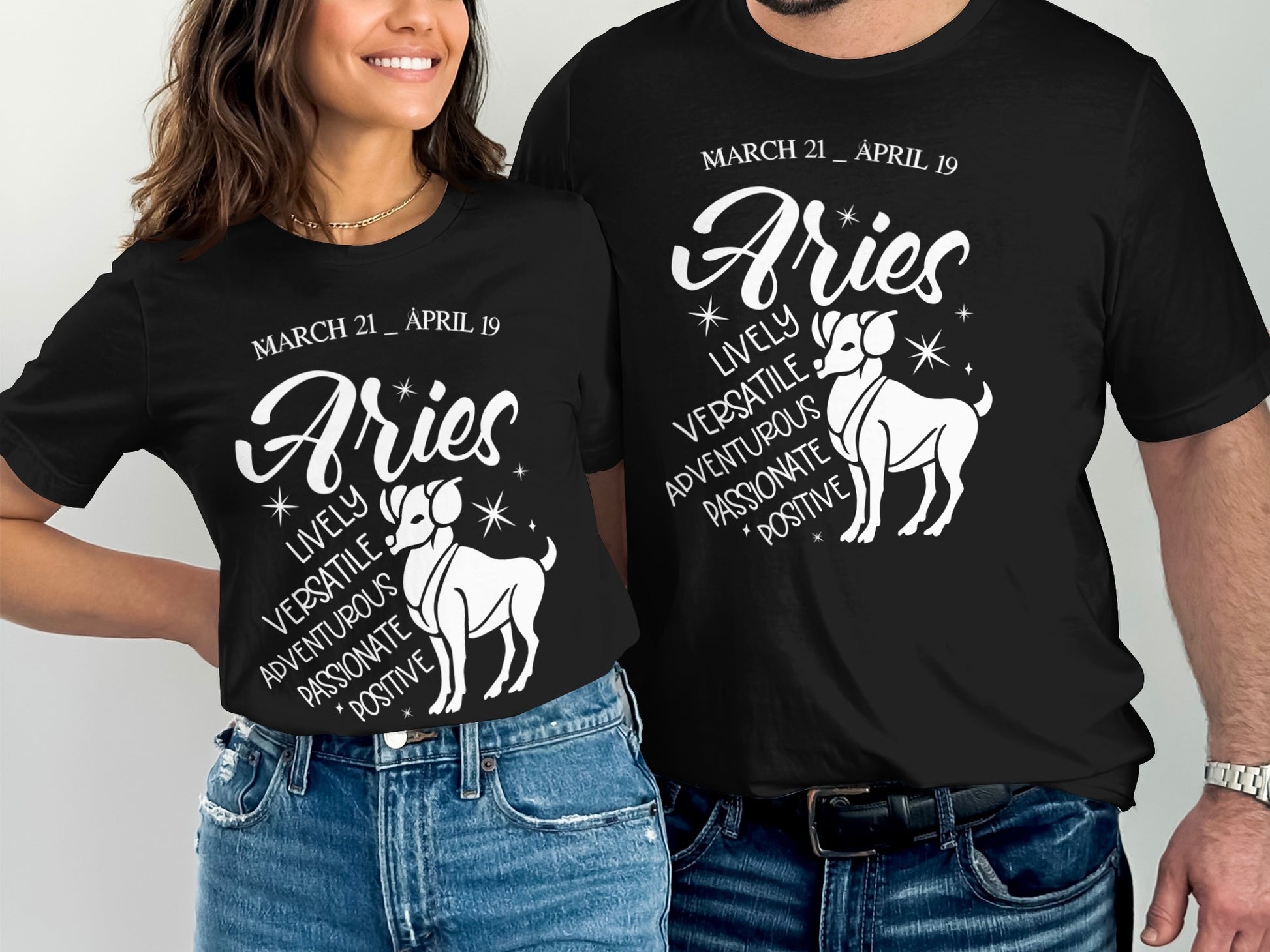 Aries Zodiac Sign Graphic T-Shirt for Birthdays