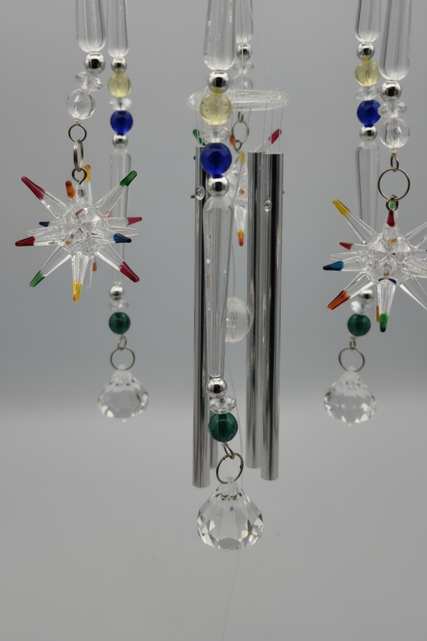 Crystal wind chime detail view