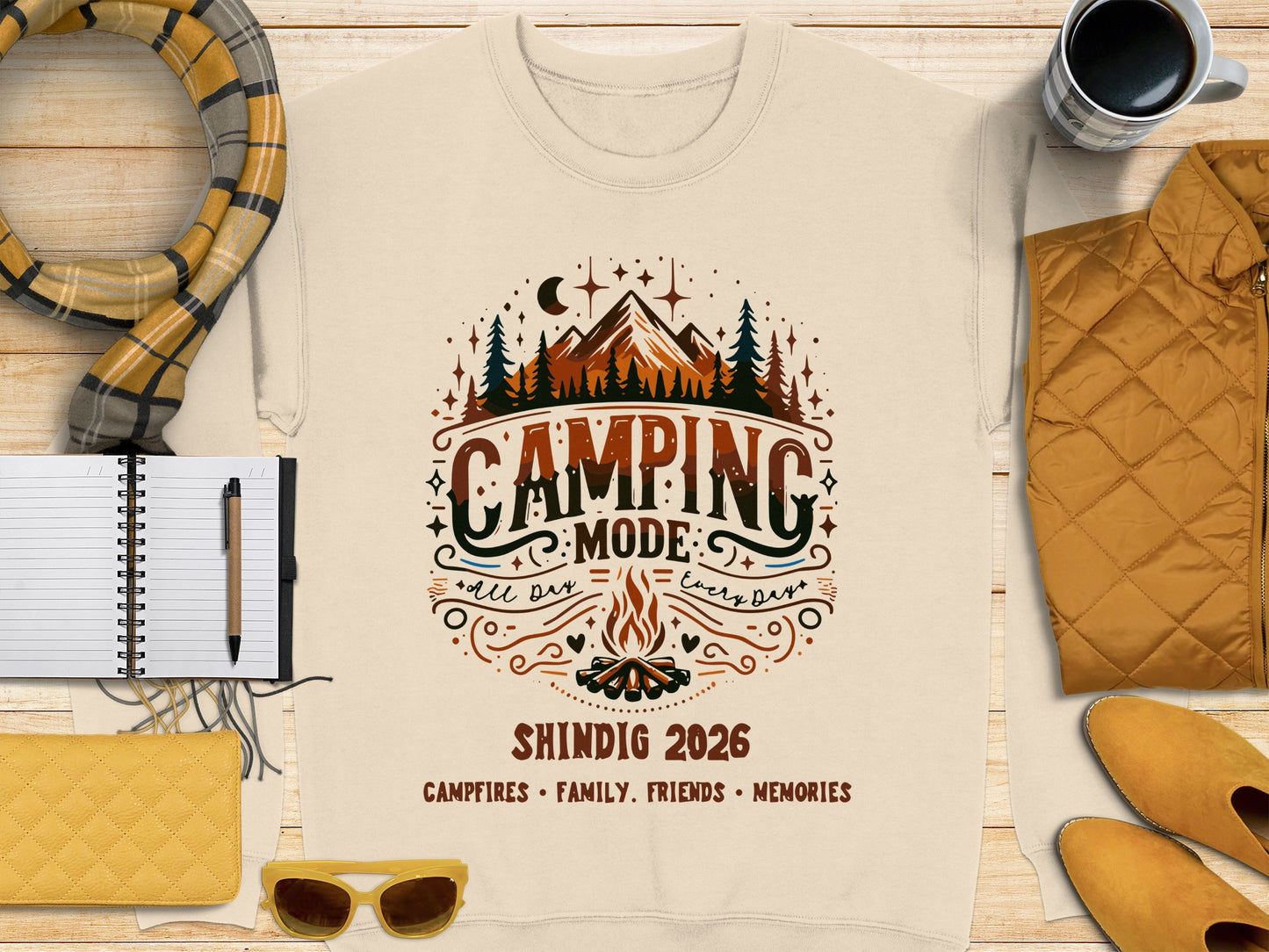 Camping Mode Shindig 2026 Campfires Family Friends Shirt