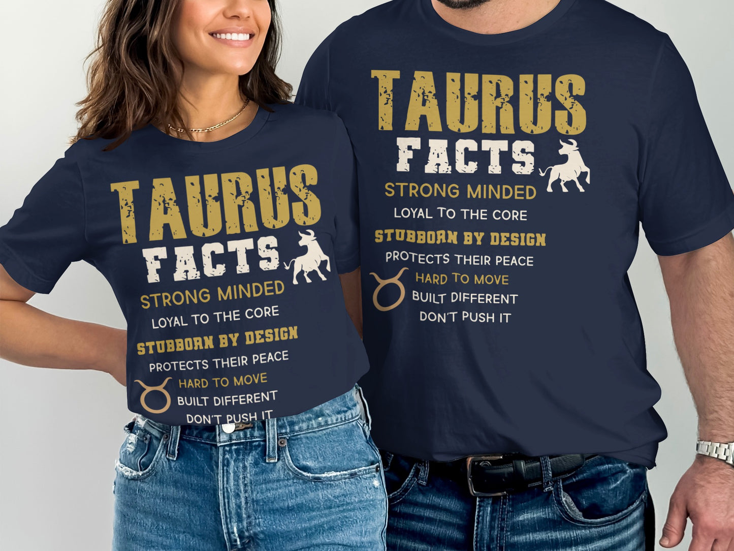 Taurus Facts Printed Design Strong Minded T-Shirt