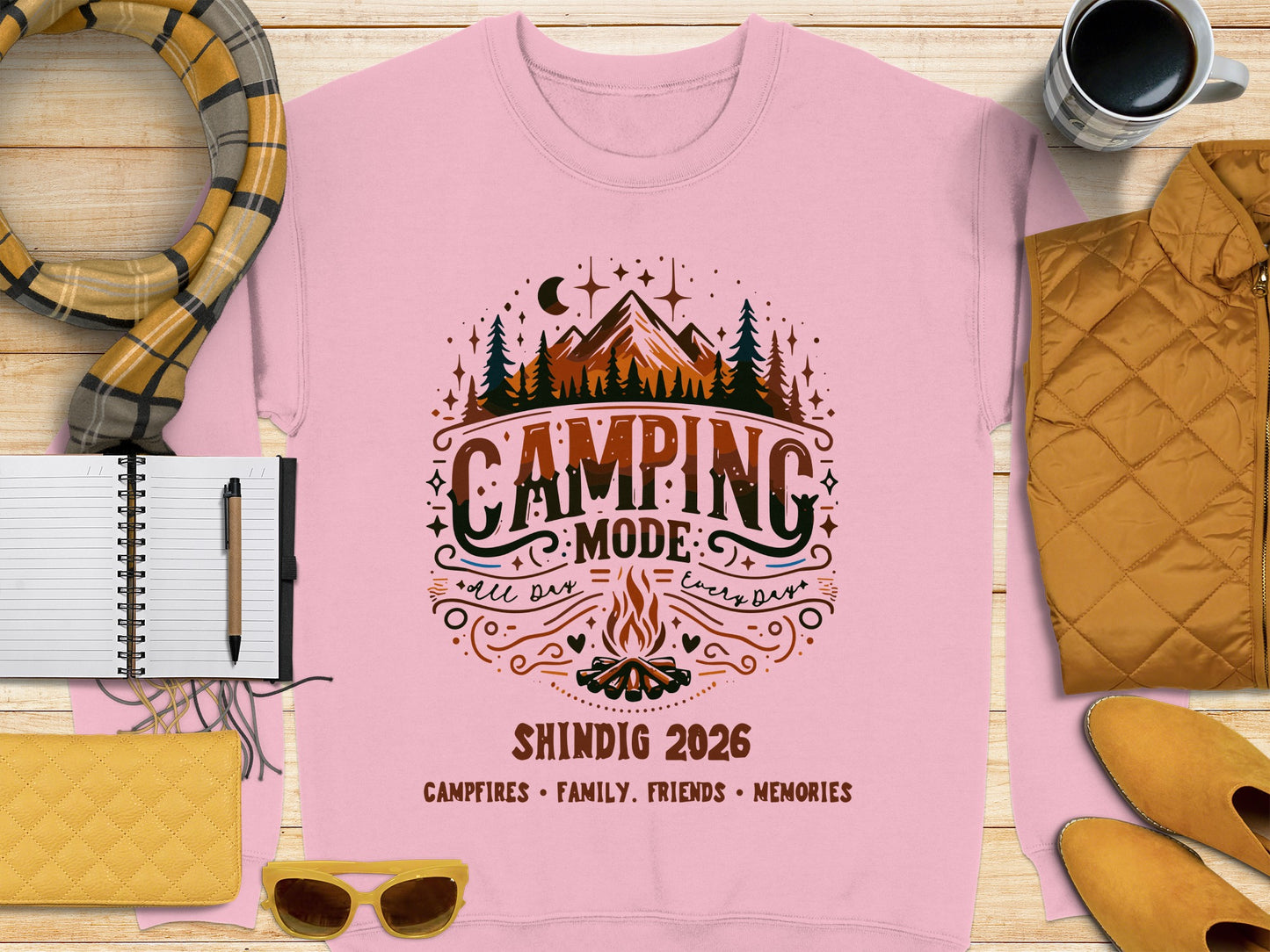 Camping Mode Shindig 2026 Campfires Family Friends Shirt