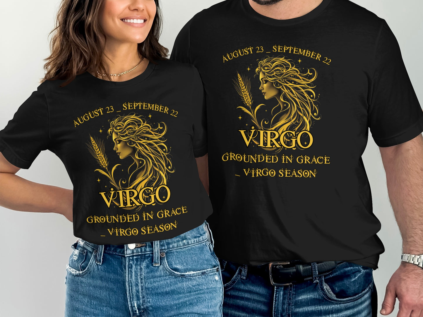 Virgo Season Grounded in Grace Graphic Design Shirt