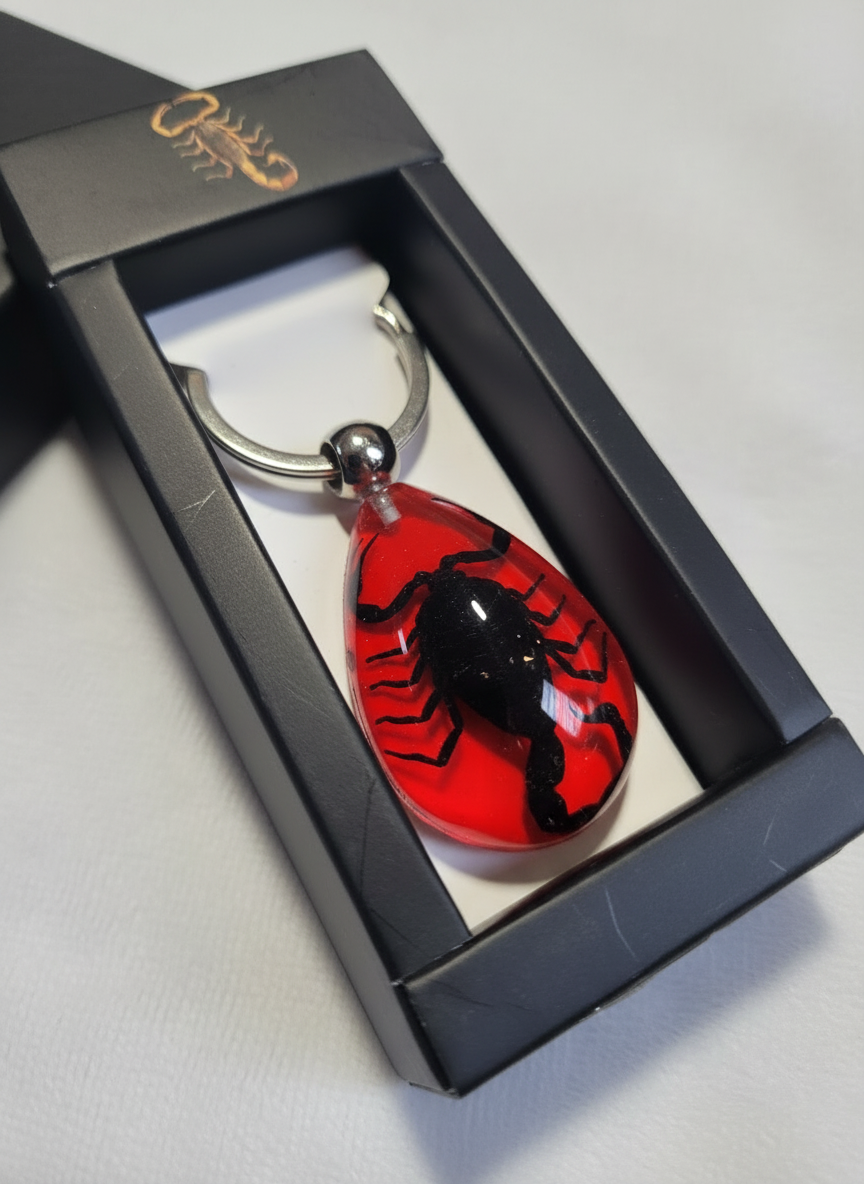 Enhanced red scorpion keychain photo 2 - alternate angle