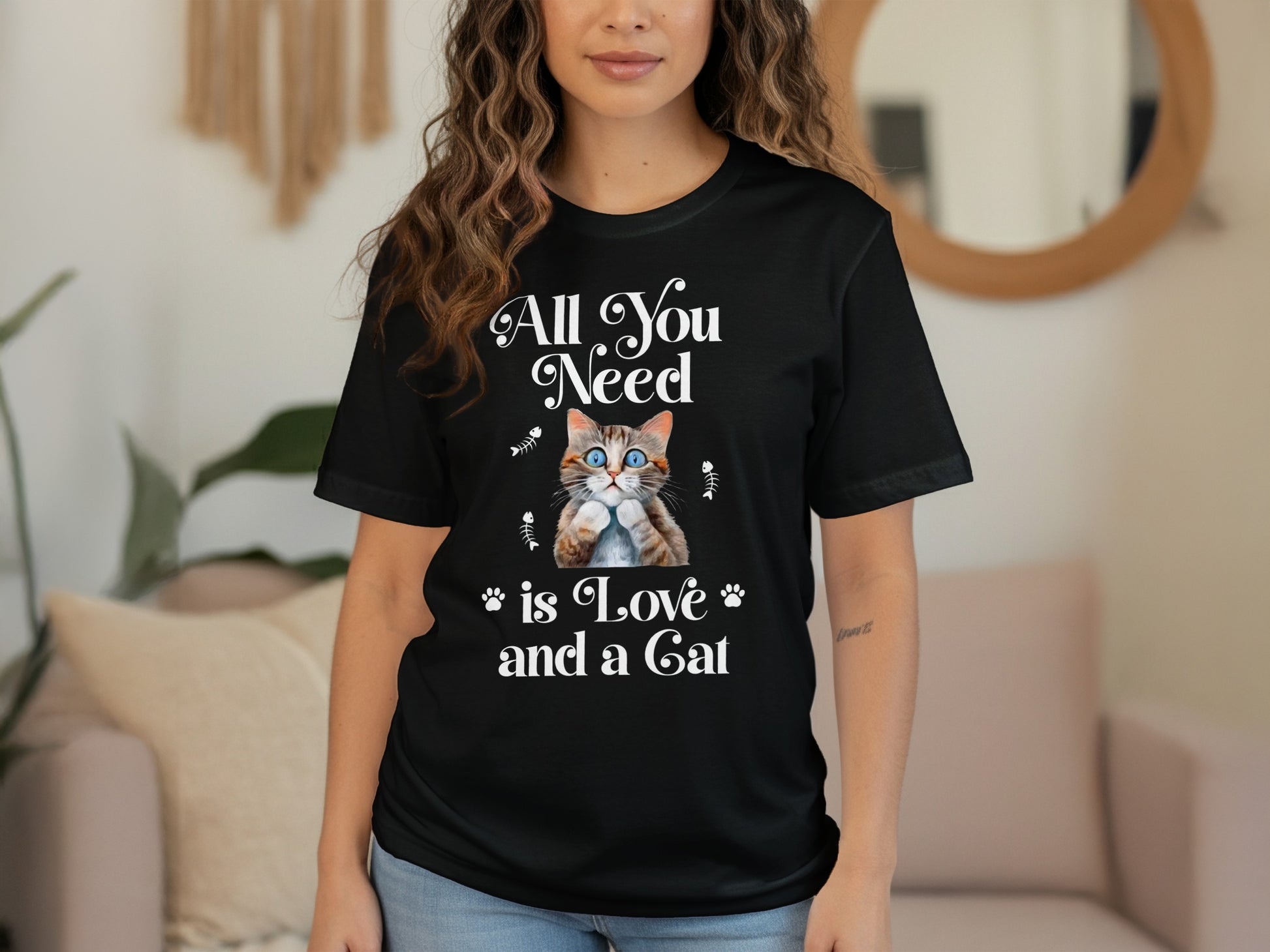 All You Need is Love and a Cat T-shirt