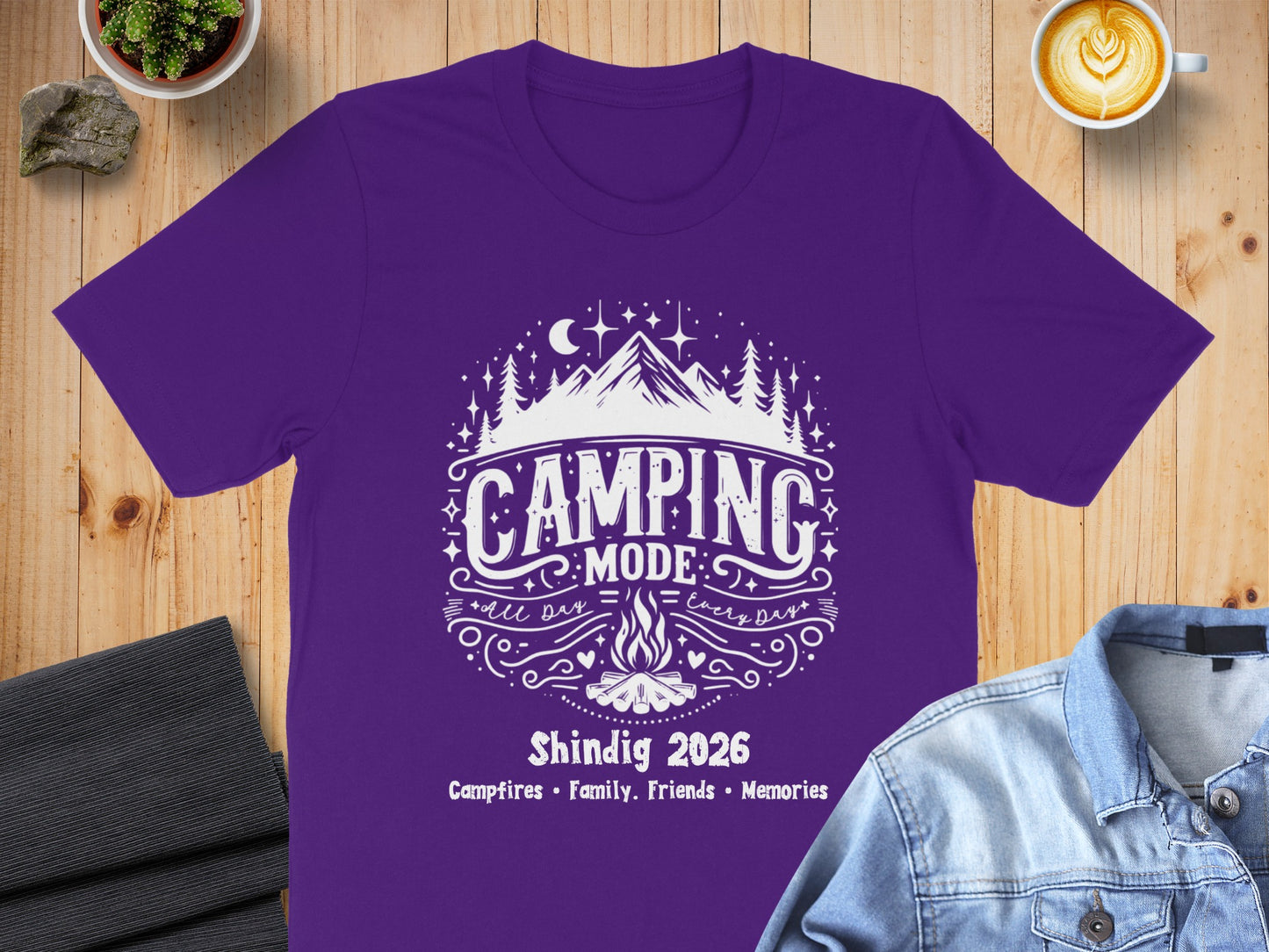 Camping Mode Shindig 2026 Campfires Friends Memories Shirt