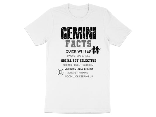 Gemini Facts Quick Witted Social Selective T-Shirt