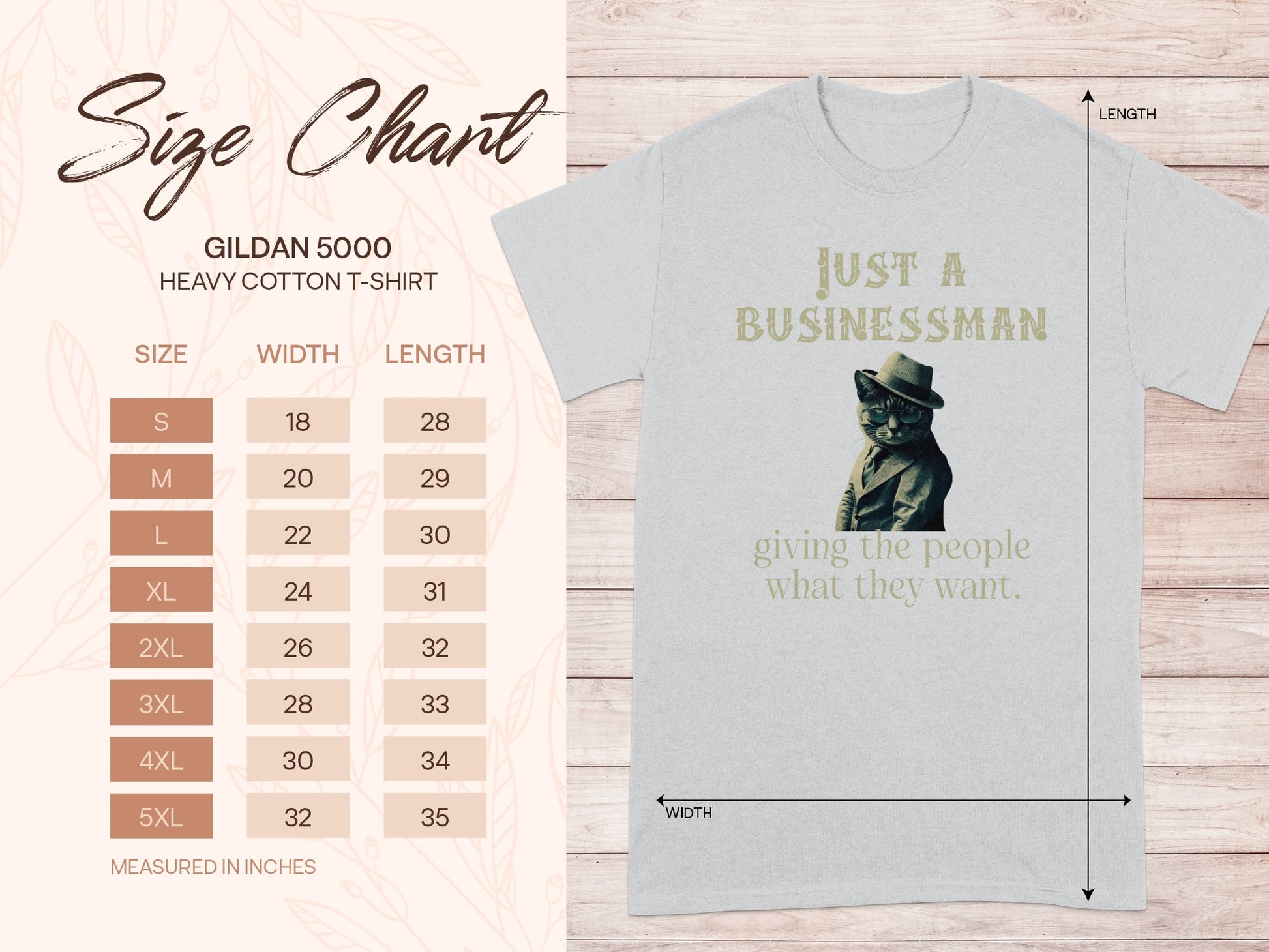 Just A Businessman Cat Giving People What They Want product type
tags: Cat TShirt, Businessman Design, Funny Cat, Suit Cat, Hat Cat, Gildan 5000, Heavy Cotton, Graphic Tee, Quote Shirt, Animal Lover, Professional Humor, Quirky Design, Unique TShirt, Gift Idea, Business Owner, Entrepreneur, Smart Cat, Cool Cat, Office Humor, Pop Culture