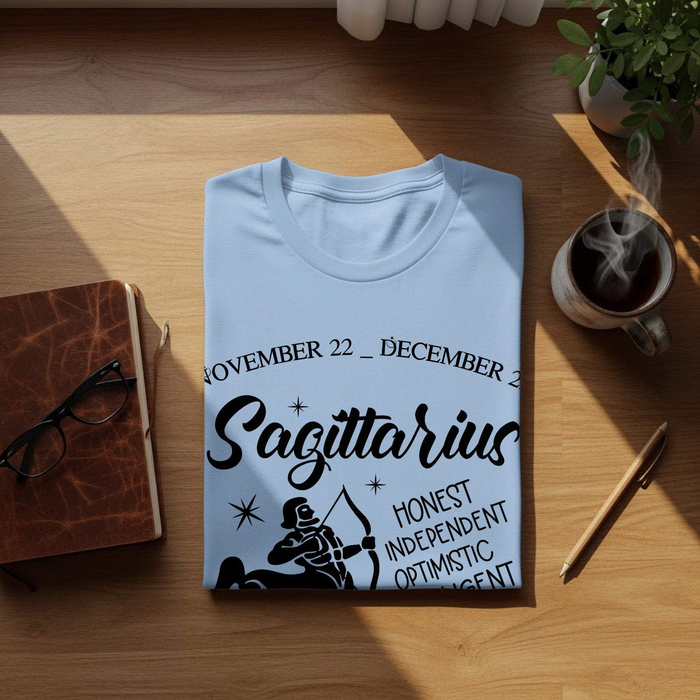 Sagittarius Horoscope T-Shirt with Zodiac Dates and Traits