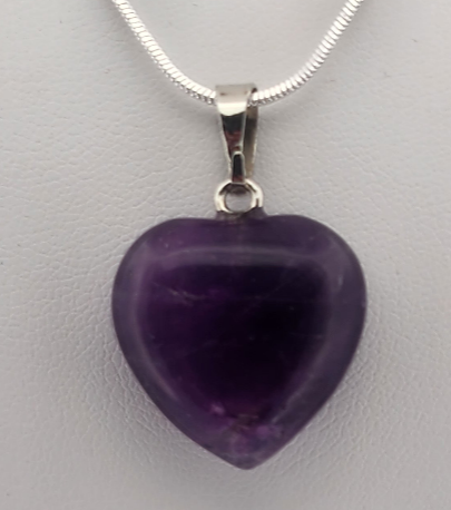 Amethyst Heart Pendant Necklace