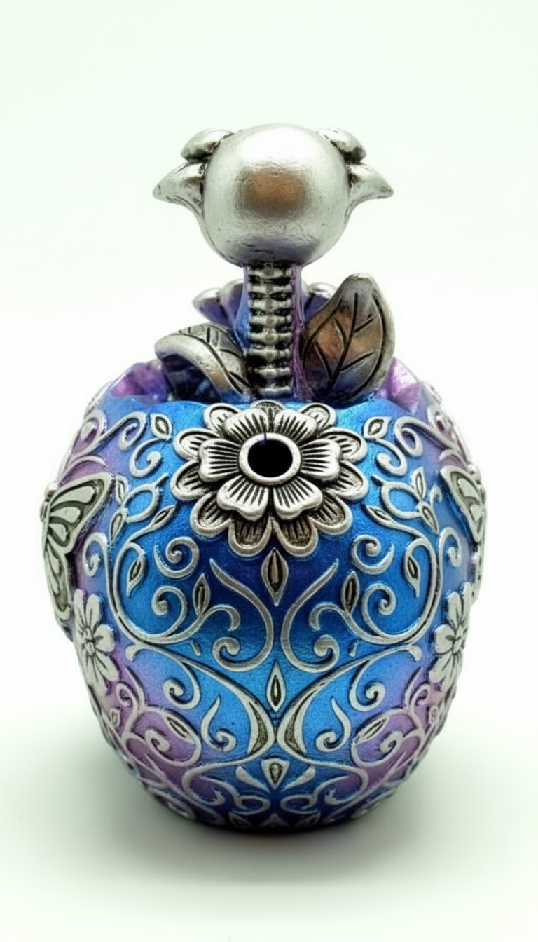 Metallic Skull Backflow Burner - Back View