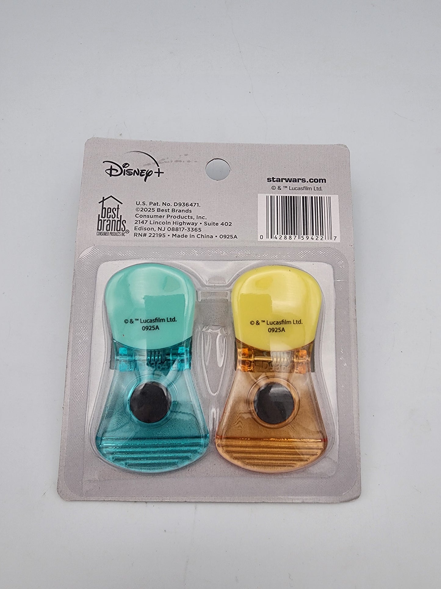 Star Wars Mandalorian Baby Yoda Grogu Magnetic Bag Clips 4-Pack Lot