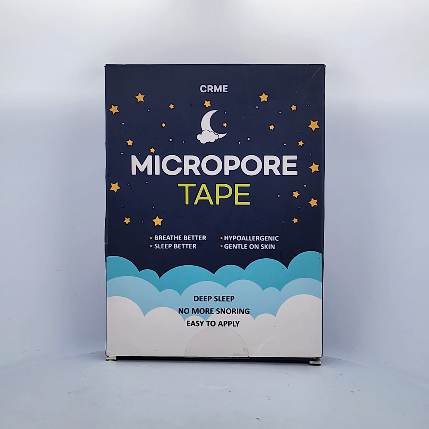 Box of CRME Micropore Tape with night sky design on a white background