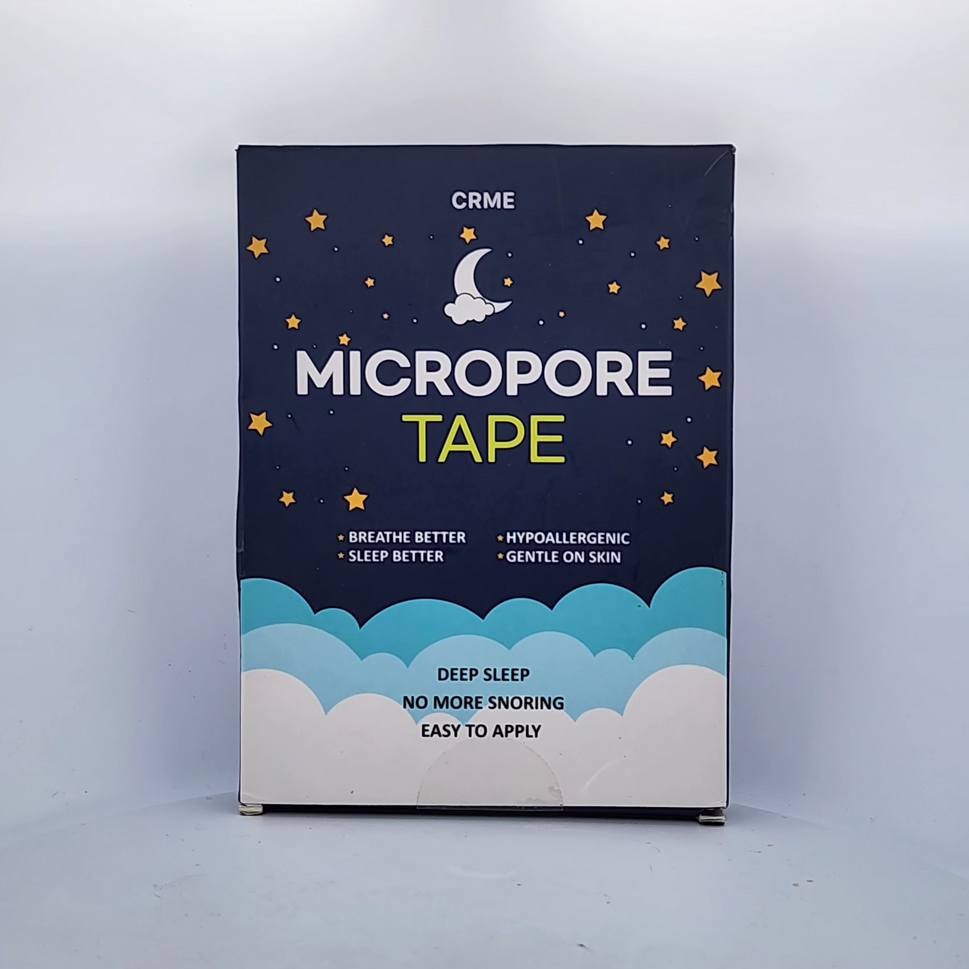 Box of CRME Micropore Tape with night sky design on a white background