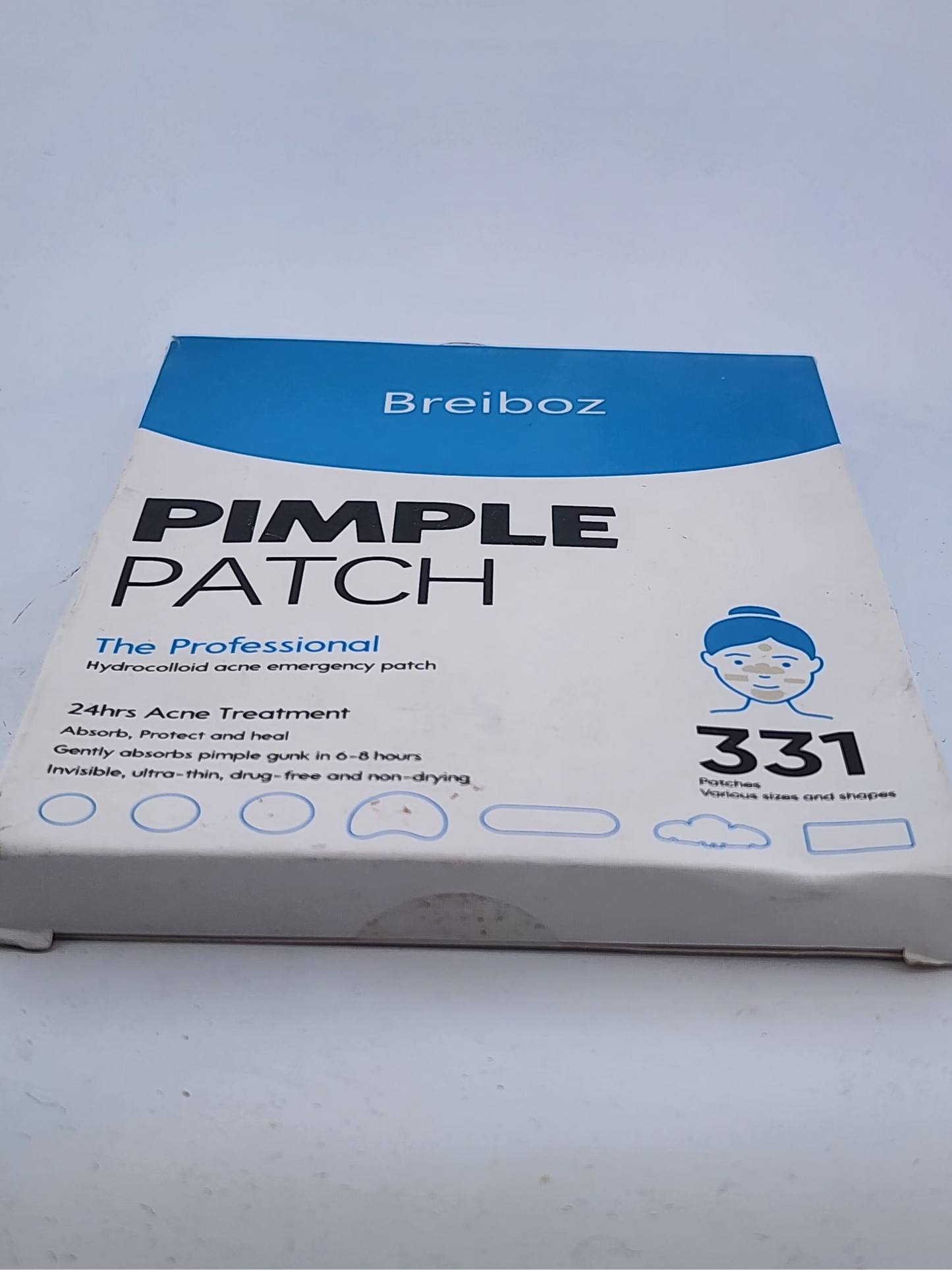 Box of Breiboz pimple patches on a white background