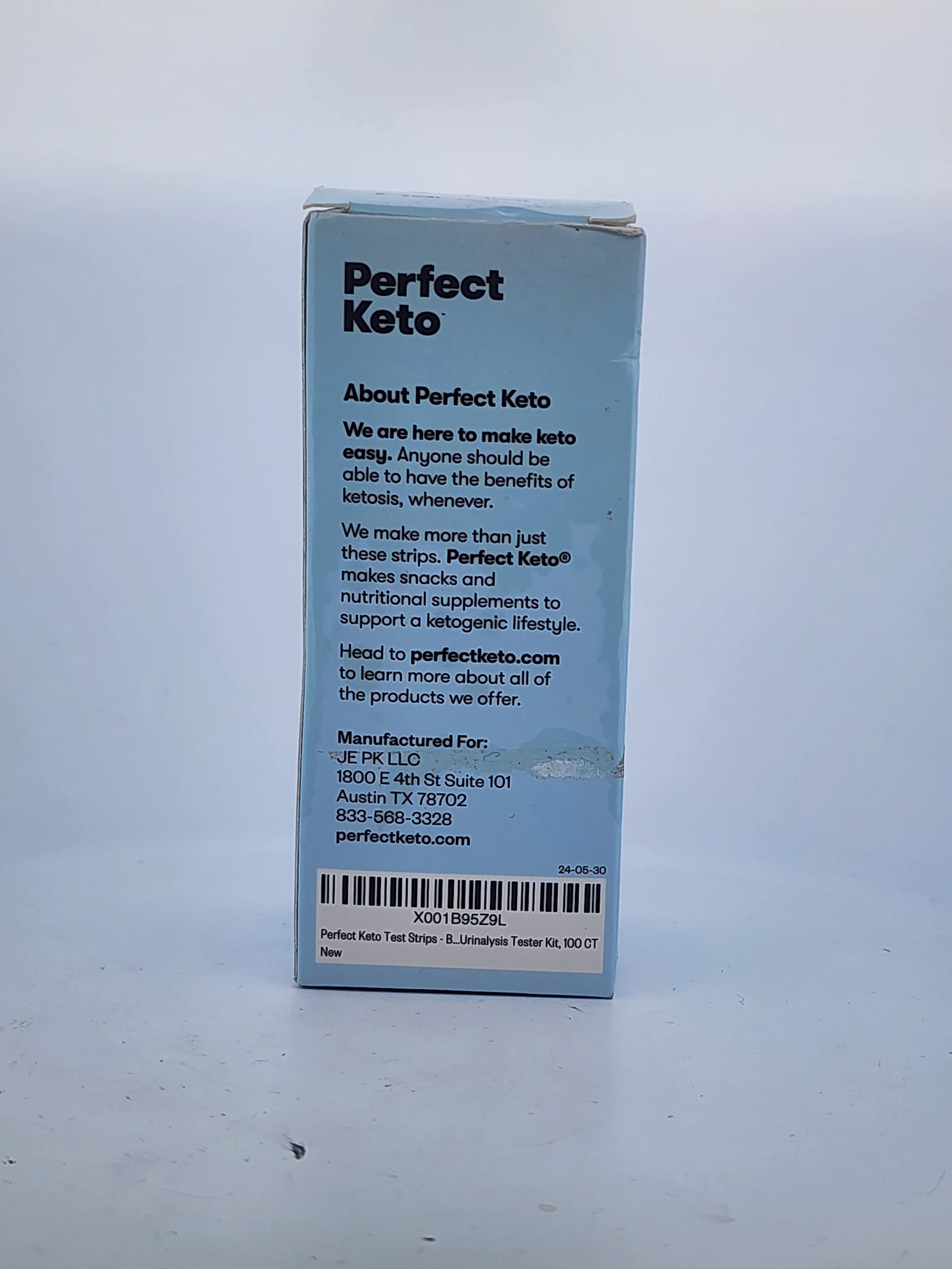 Perfect Keto product packaging with text on a white background