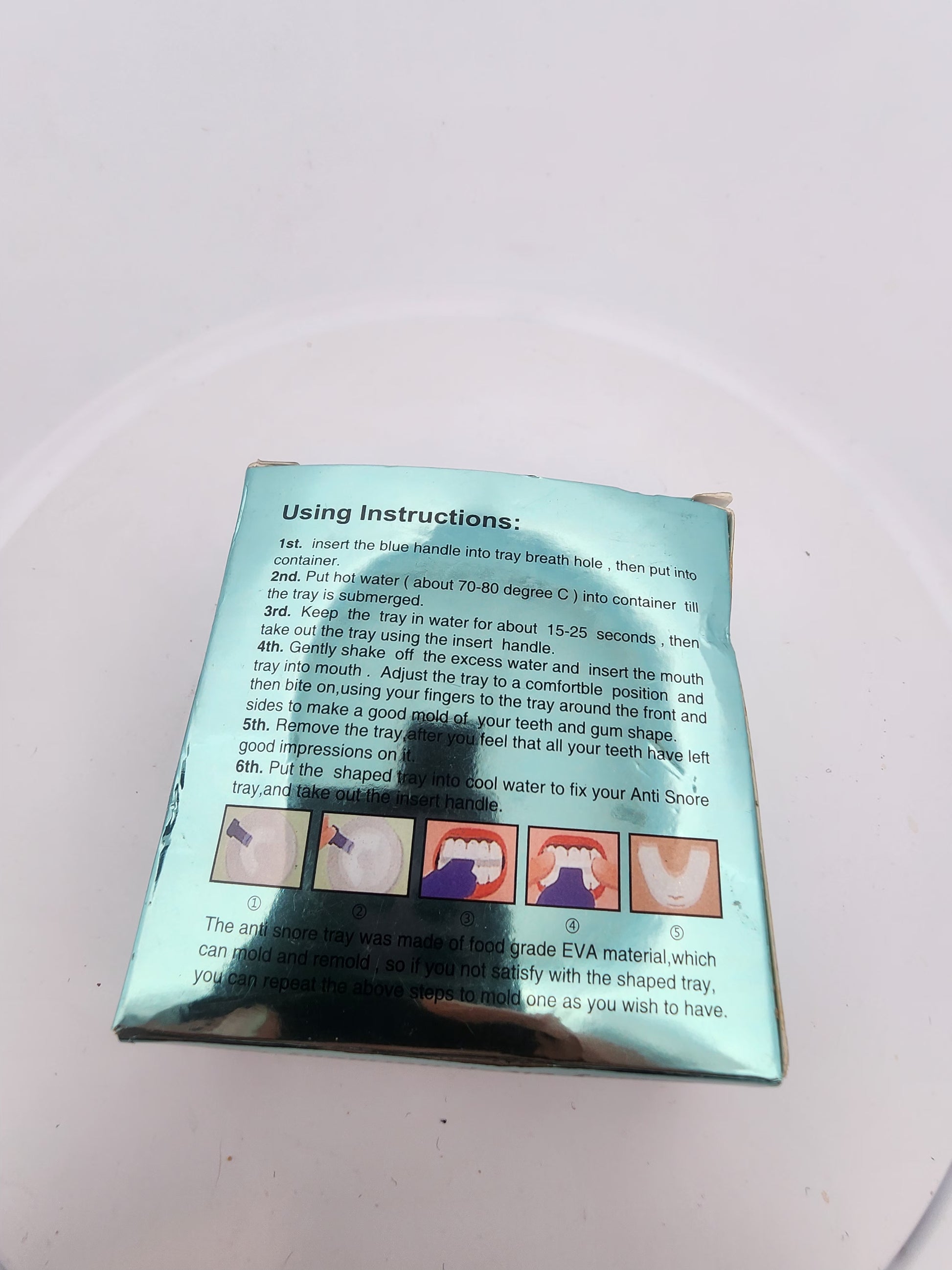 Instructions for a dental tray on a white background