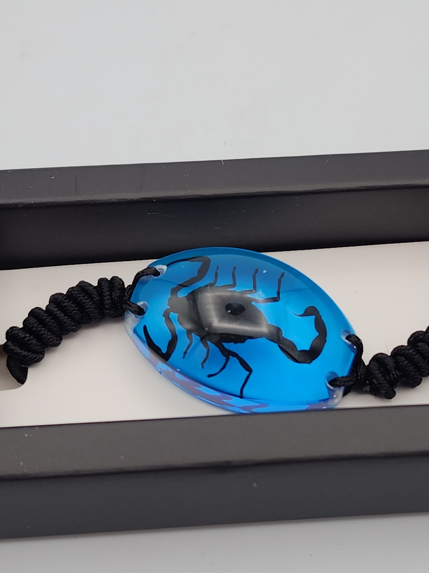 Blue Scorpion Resin Bracelet - Adjustable Real Insect Jewelry