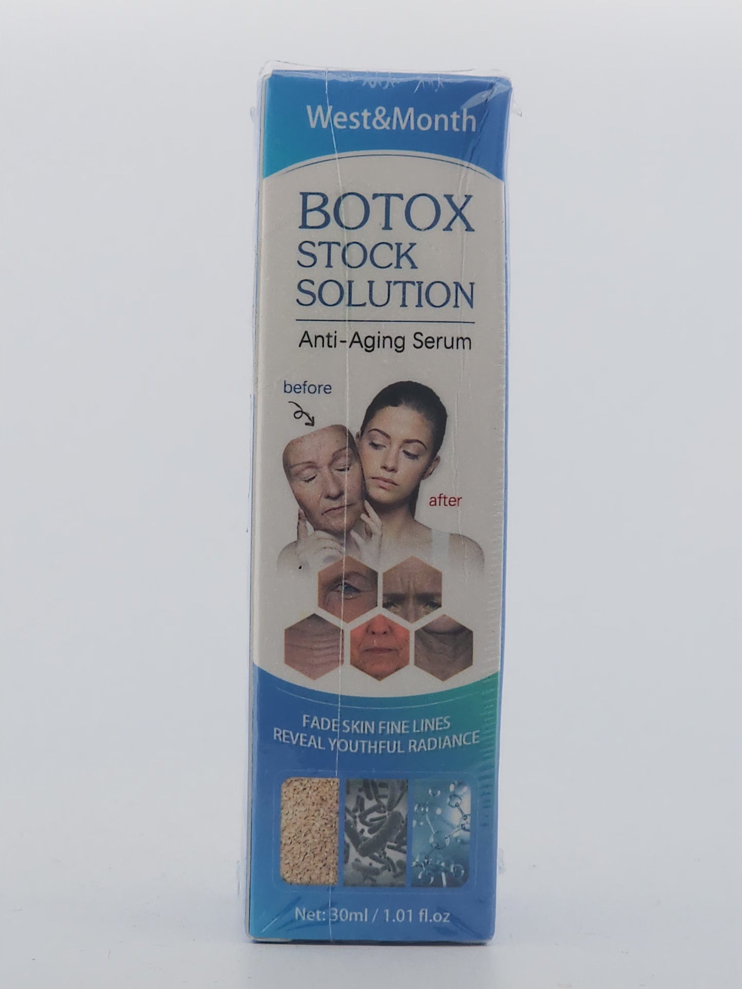 West&Month Botox Stock Solution anti-aging serum packaging on a white background