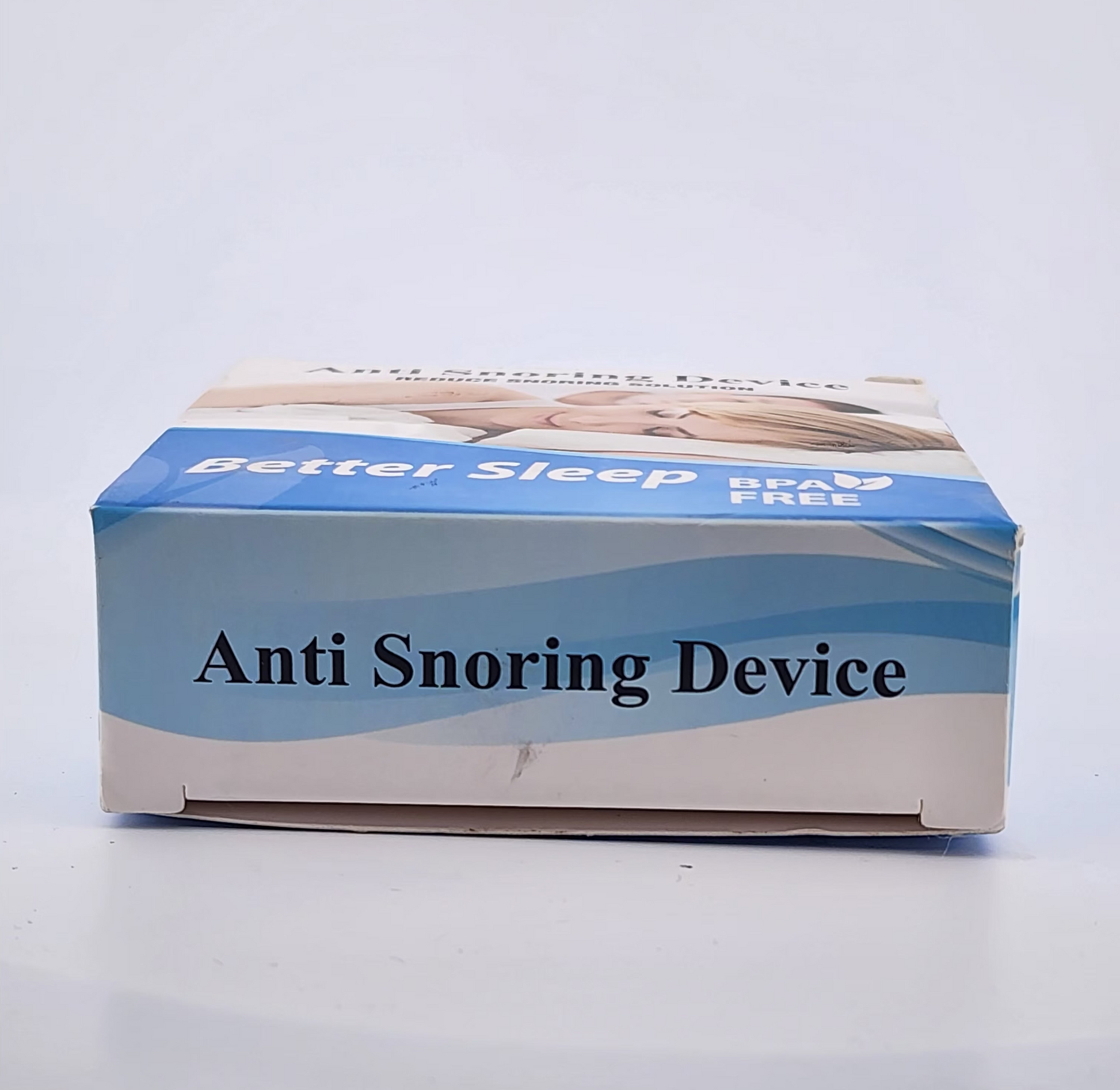 Box of 'Better Sleep' Anti Snoring Device on a white surface with a light blue background