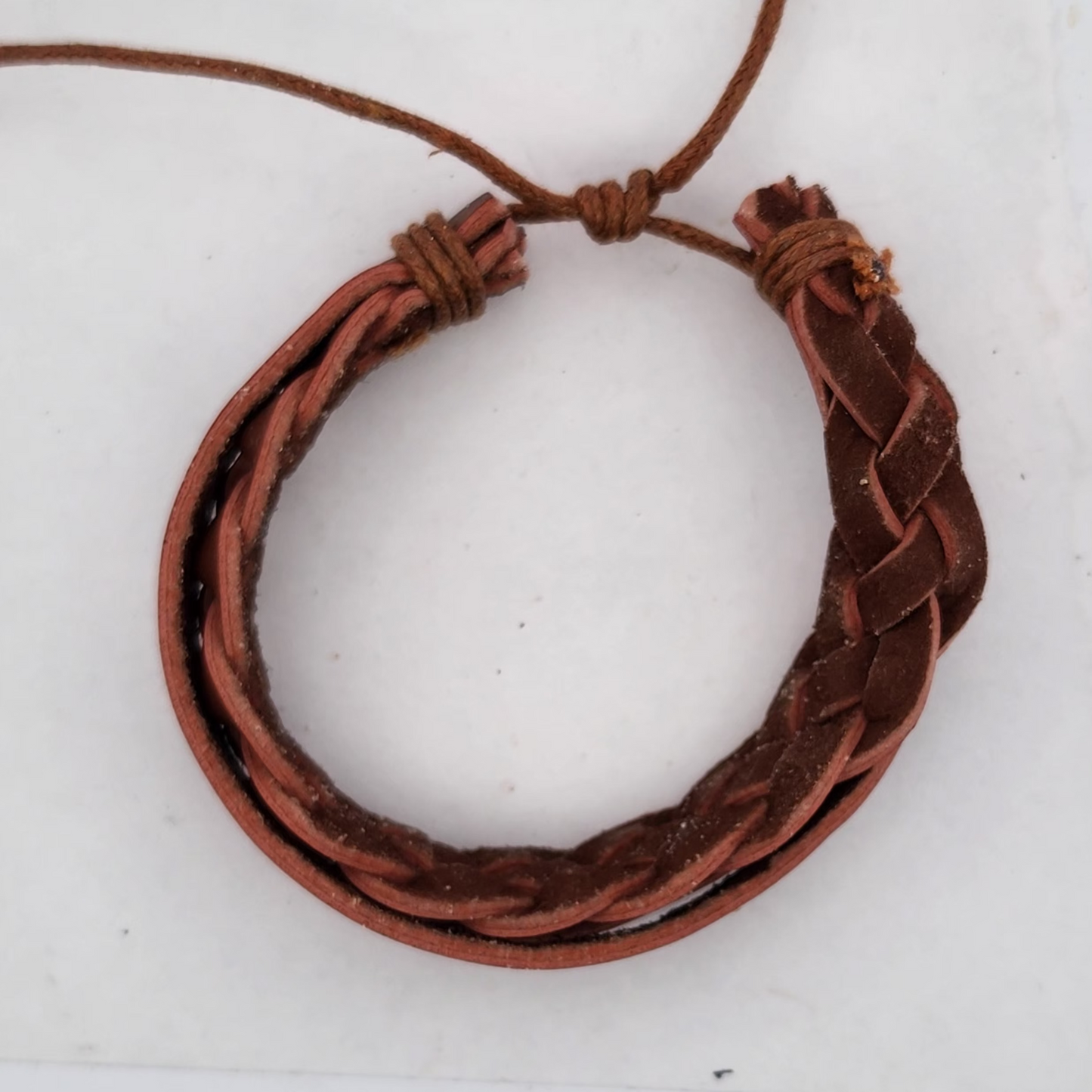 Brown Braided Leather Bracelet | Adjustable Woven Cuff | Unisex Casual Style