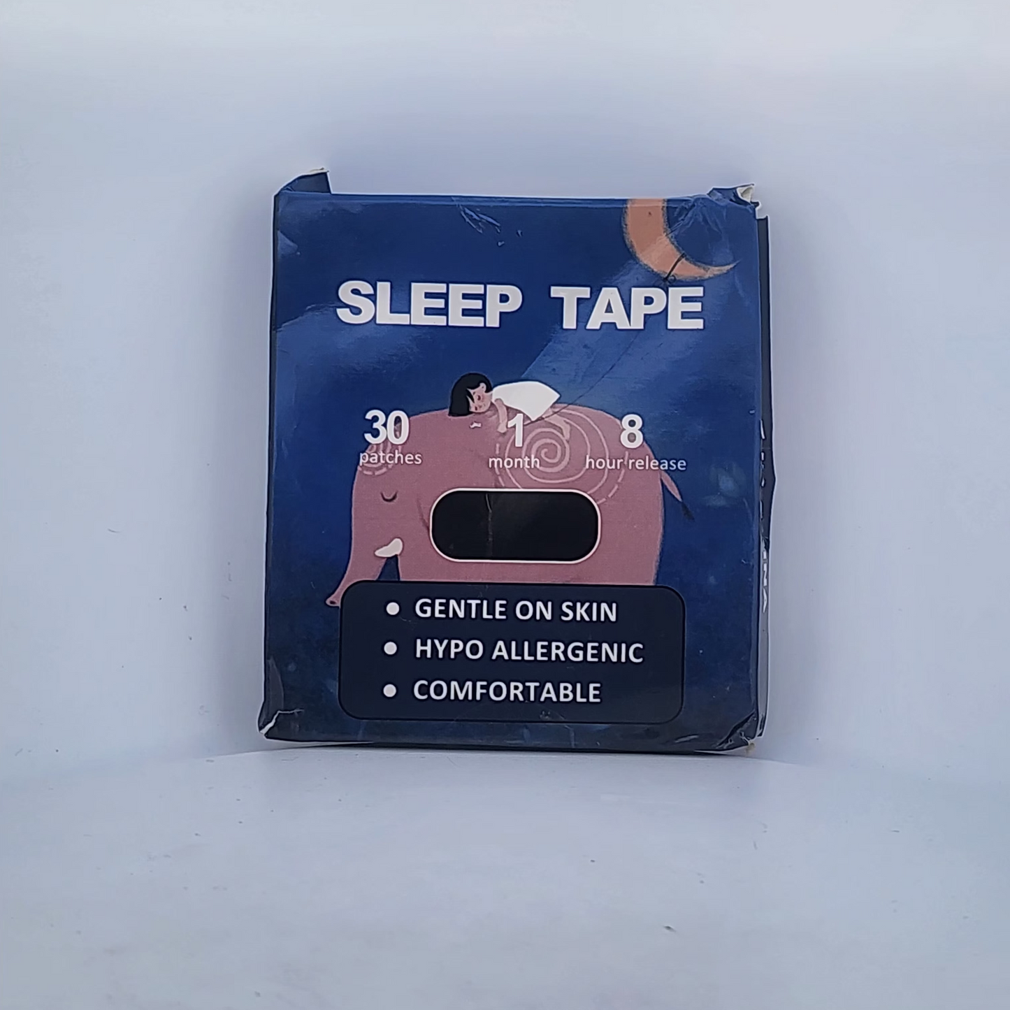 Blue tape dispenser packaging with 'Premium Quality Tape' text on a light gray background