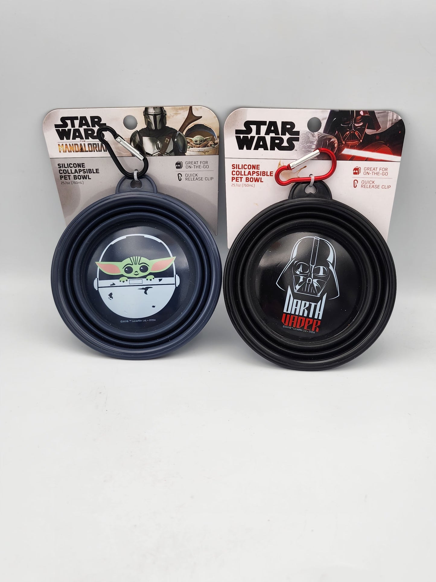Star Wars Silicone Collapsible Pet Bowl Set 2-Pack Darth Vader & Baby Yoda