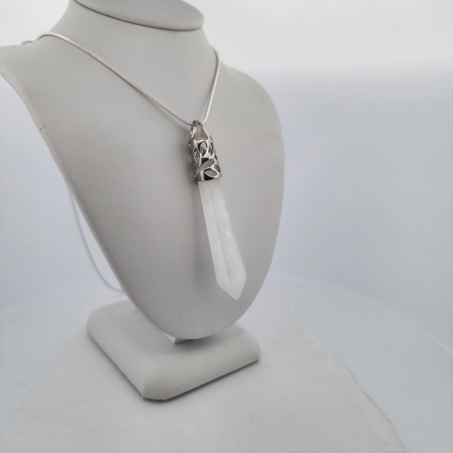 Selenite Raw Crystal Pendant Necklace